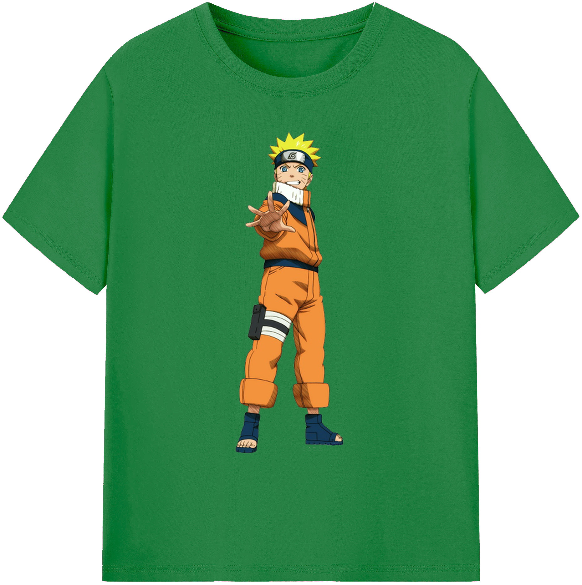 （画像用） NARUTO -ナルト- うずまき ナルト Uzumaki Naruto 綿100％ メンズ半袖Tシャツ｜肌触りやわらか＆通気性