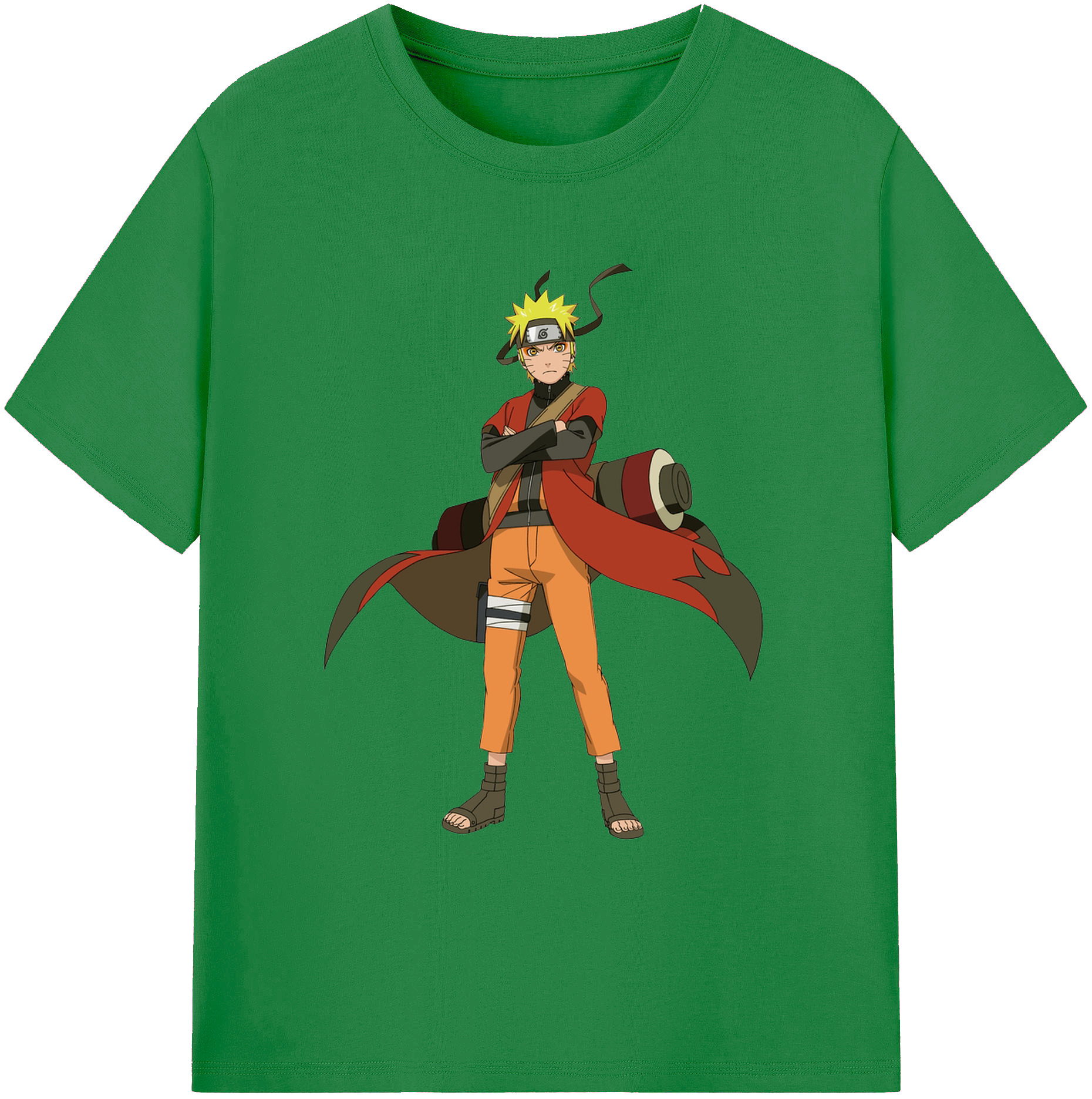 （画像用） NARUTO -ナルト- うずまき ナルト Uzumaki Naruto 綿100％ メンズ半袖Tシャツ｜肌触りやわらか＆通気性