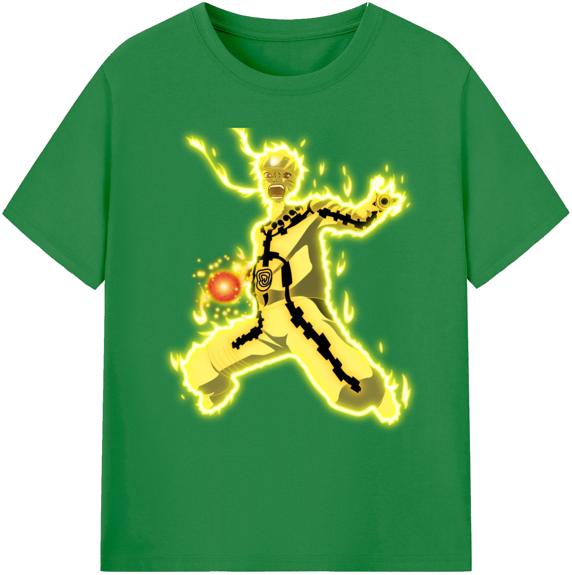 （画像用） NARUTO -ナルト- うずまき ナルト Uzumaki Naruto 綿100％ メンズ半袖Tシャツ｜肌触りやわらか＆通気性