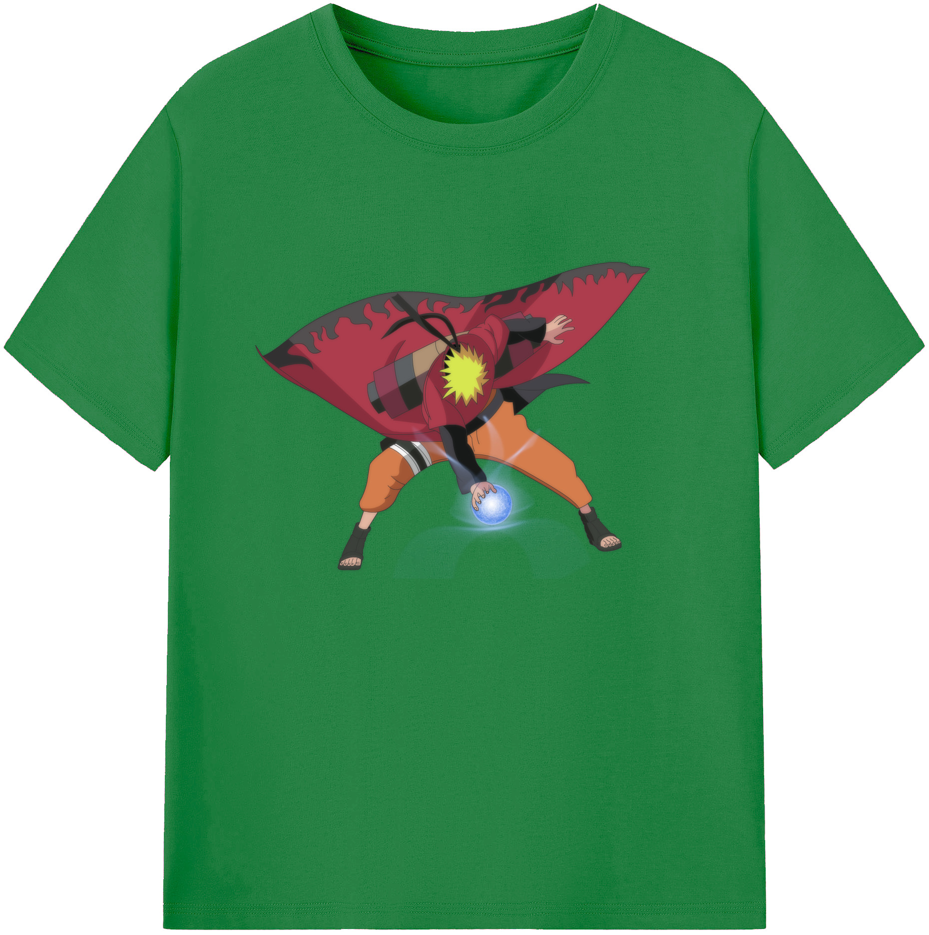 （画像用） NARUTO -ナルト- うずまき ナルト Uzumaki Naruto 綿100％ メンズ半袖Tシャツ｜肌触りやわらか＆通気性