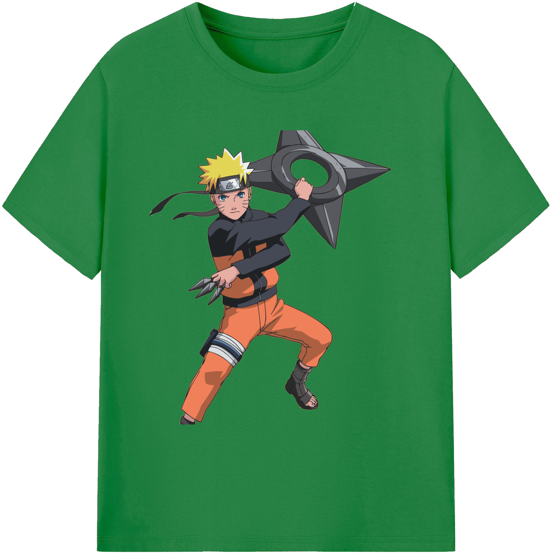 （画像用） NARUTO -ナルト- うずまき ナルト Uzumaki Naruto 綿100％ メンズ半袖Tシャツ｜肌触りやわらか＆通気性