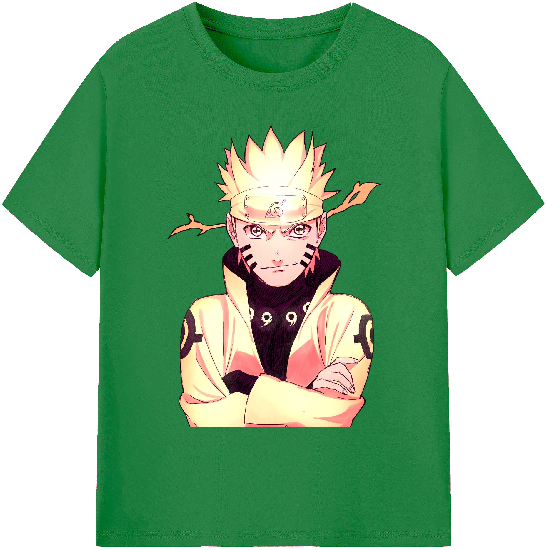 （画像用） NARUTO -ナルト- うずまき ナルト Uzumaki Naruto 綿100％ メンズ半袖Tシャツ｜肌触りやわらか＆通気性