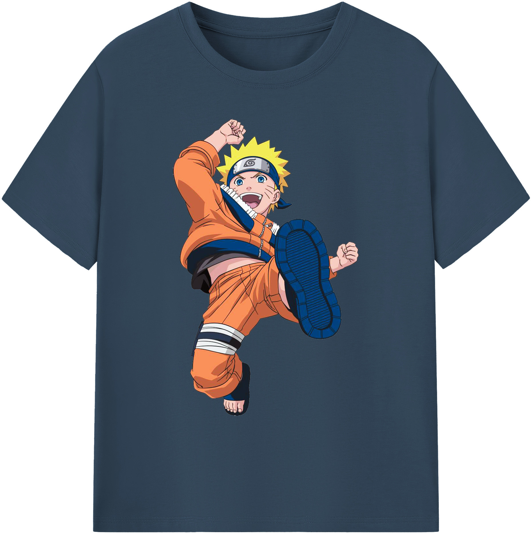 （画像用） NARUTO -ナルト- うずまき ナルト Uzumaki Naruto 綿100％ メンズ半袖Tシャツ｜肌触りやわらか＆通気性
