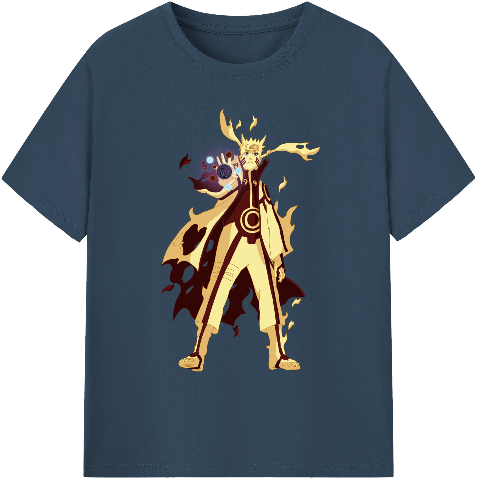 （画像用） NARUTO -ナルト- うずまき ナルト Uzumaki Naruto 綿100％ メンズ半袖Tシャツ｜肌触りやわらか＆通気性