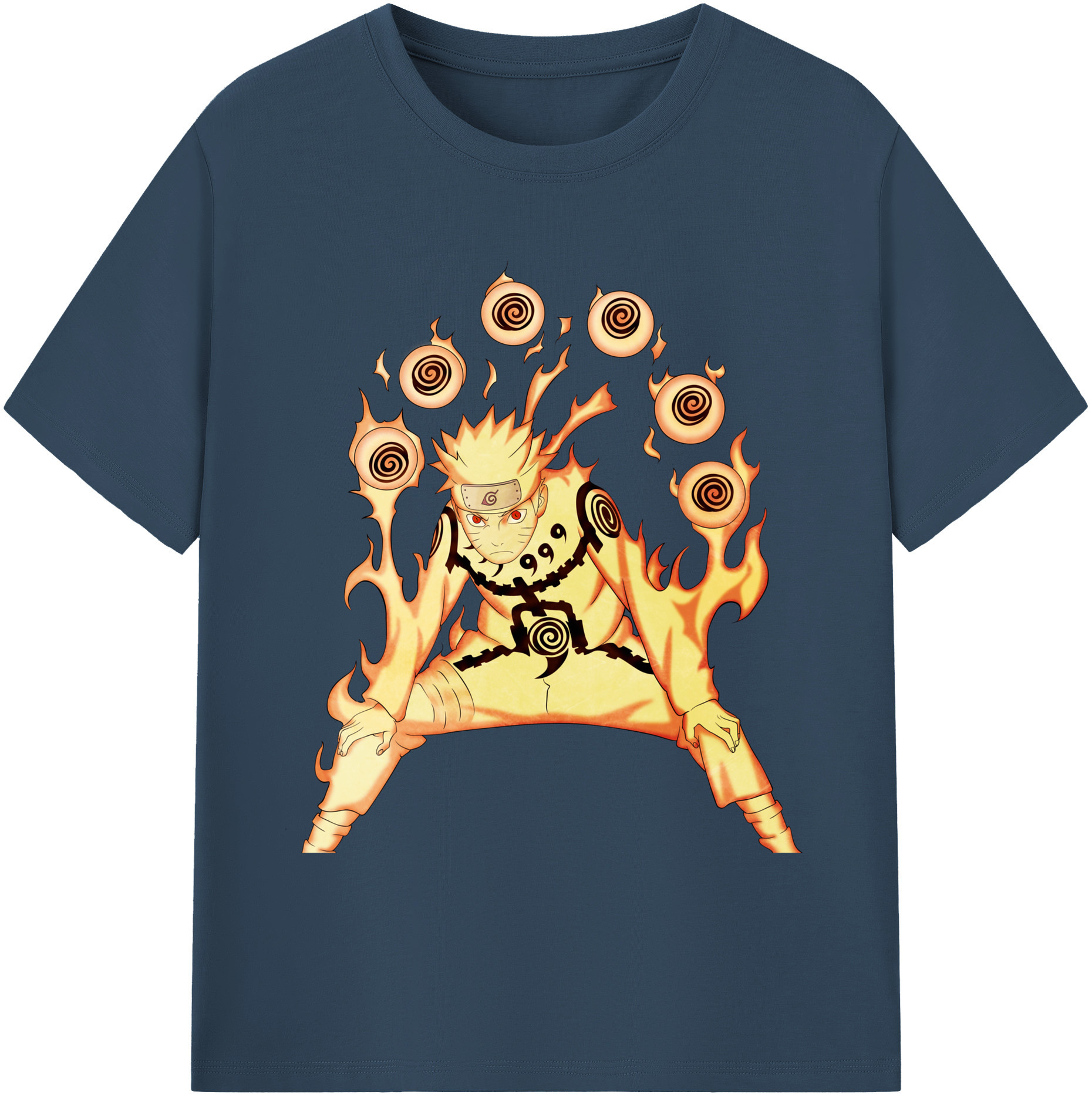 （画像用） NARUTO -ナルト- うずまき ナルト Uzumaki Naruto 綿100％ メンズ半袖Tシャツ｜肌触りやわらか＆通気性