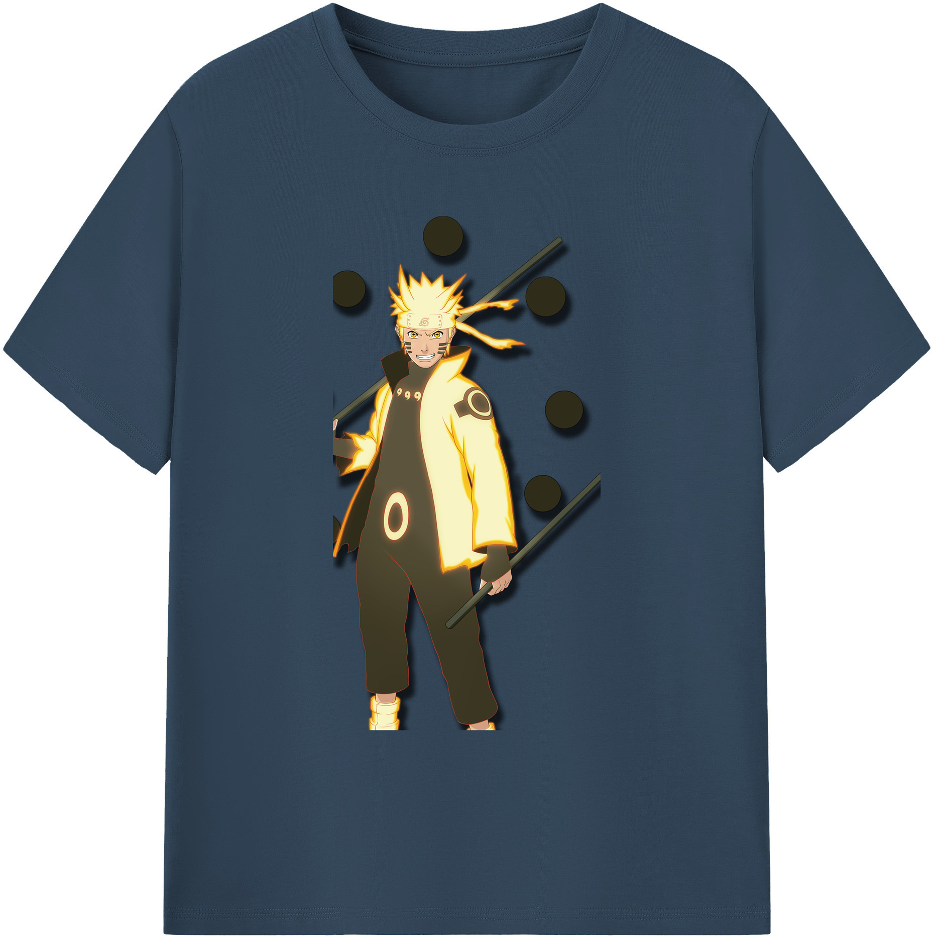 （画像用） NARUTO -ナルト- うずまき ナルト Uzumaki Naruto 綿100％ メンズ半袖Tシャツ｜肌触りやわらか＆通気性