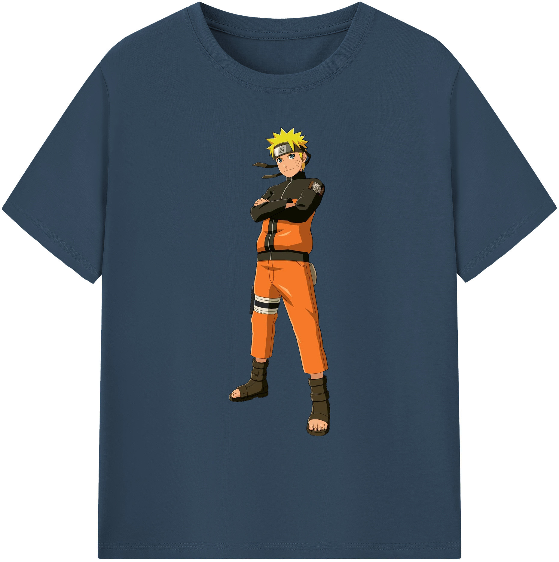 （画像用） NARUTO -ナルト- うずまき ナルト Uzumaki Naruto 綿100％ メンズ半袖Tシャツ｜肌触りやわらか＆通気性