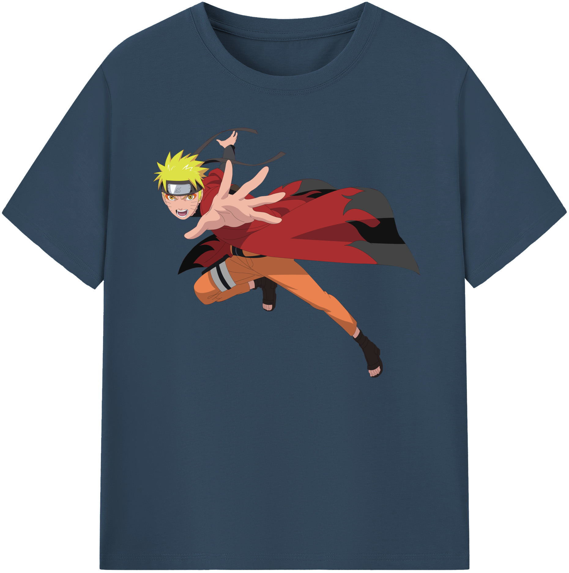 （画像用） NARUTO -ナルト- うずまき ナルト Uzumaki Naruto 綿100％ メンズ半袖Tシャツ｜肌触りやわらか＆通気性