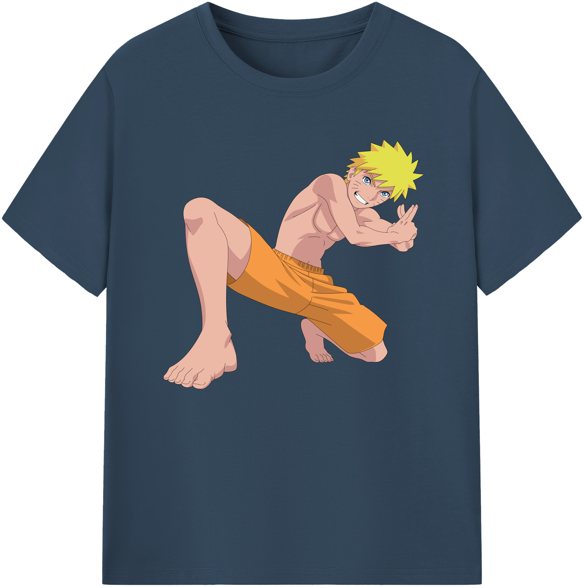 （画像用） NARUTO -ナルト- うずまき ナルト Uzumaki Naruto 綿100％ メンズ半袖Tシャツ｜肌触りやわらか＆通気性