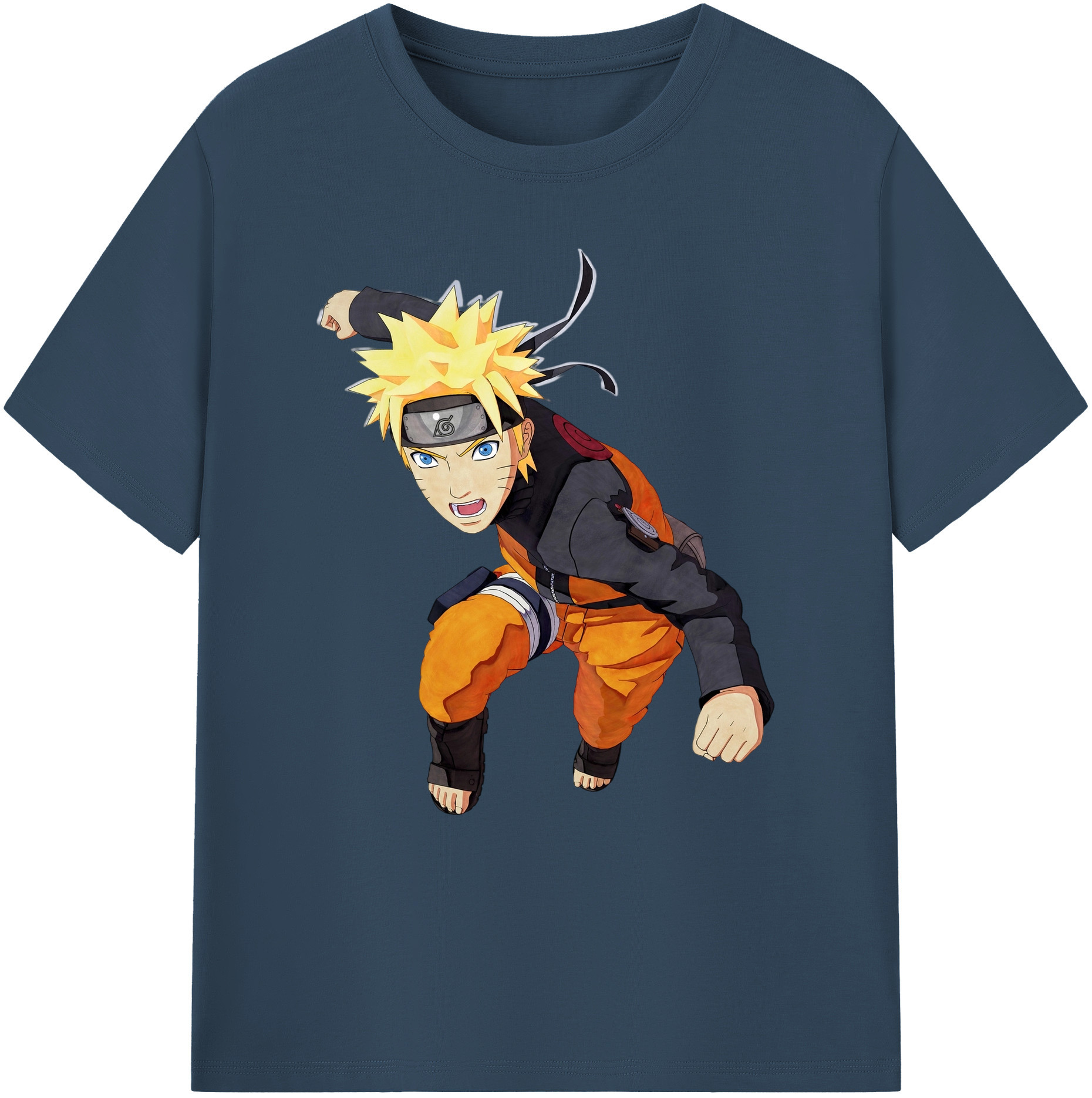 （画像用） NARUTO -ナルト- うずまき ナルト Uzumaki Naruto 綿100％ メンズ半袖Tシャツ｜肌触りやわらか＆通気性