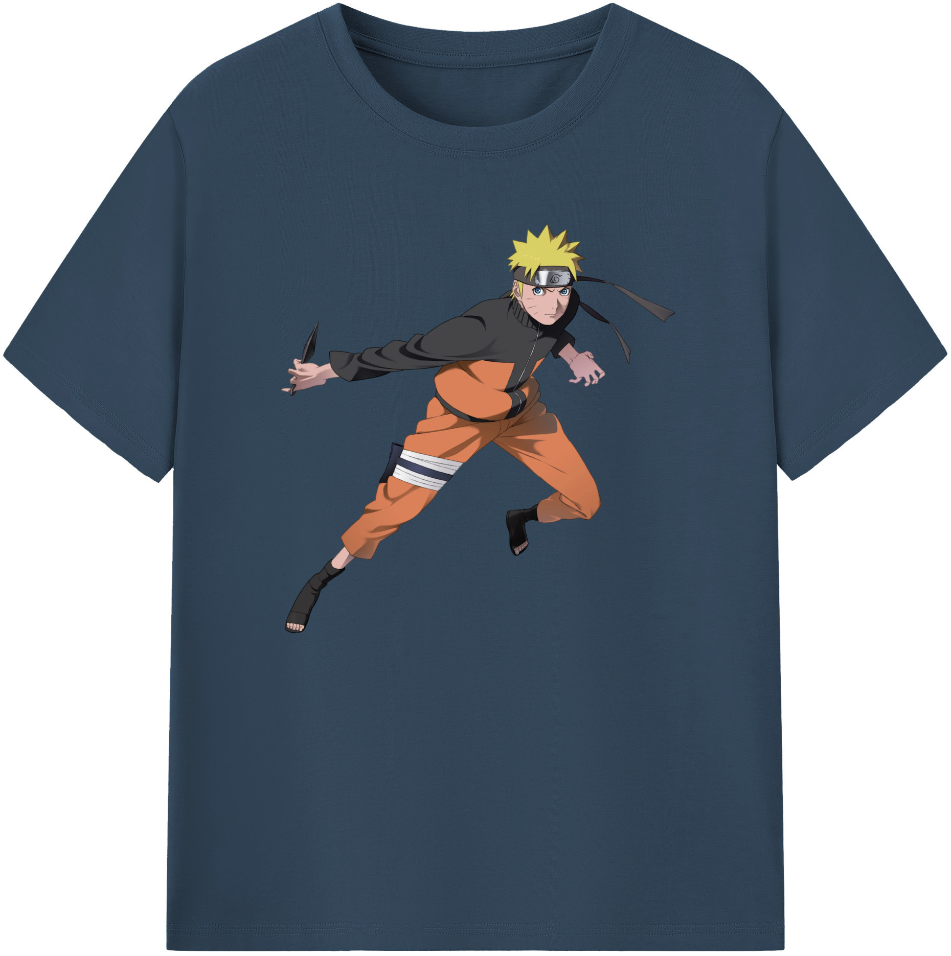（画像用） NARUTO -ナルト- うずまき ナルト Uzumaki Naruto 綿100％ メンズ半袖Tシャツ｜肌触りやわらか＆通気性