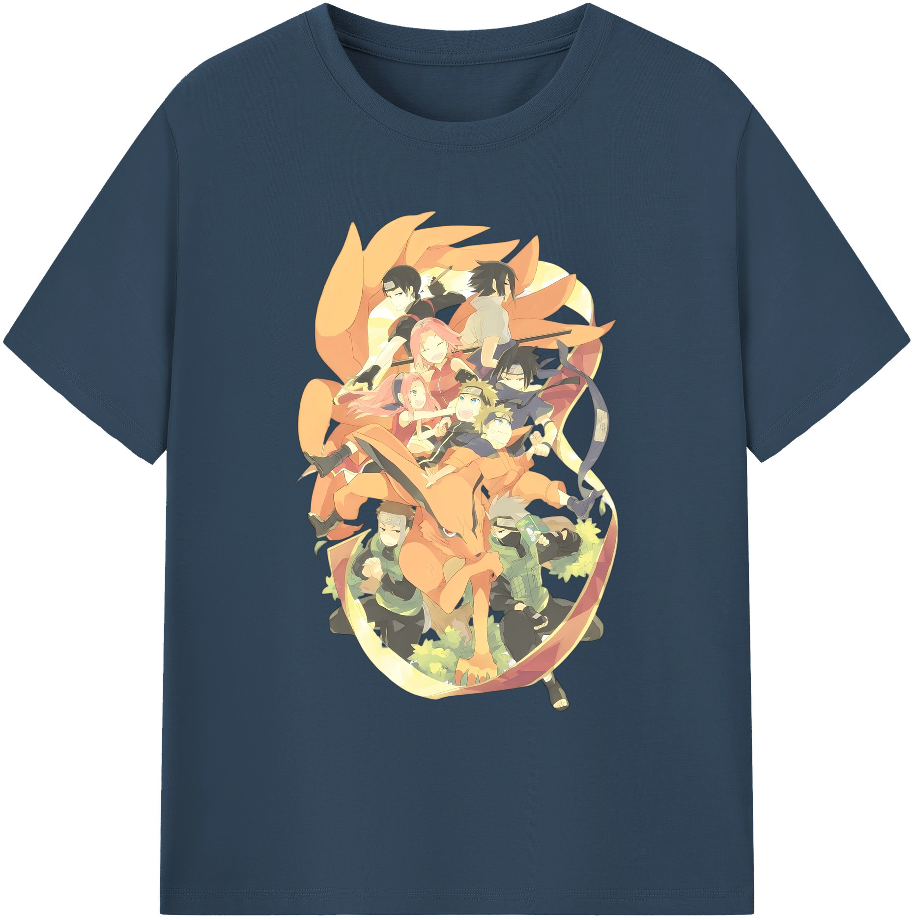 （画像用） NARUTO -ナルト- うずまき ナルト Uzumaki Naruto 綿100％ メンズ半袖Tシャツ｜肌触りやわらか＆通気性