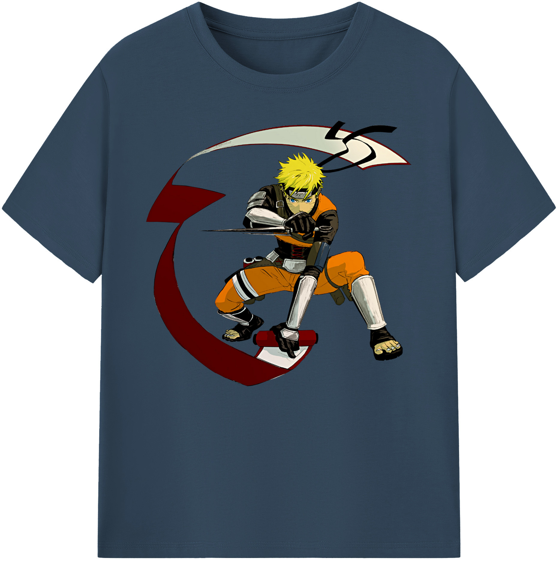 （画像用） NARUTO -ナルト- うずまき ナルト Uzumaki Naruto 綿100％ メンズ半袖Tシャツ｜肌触りやわらか＆通気性