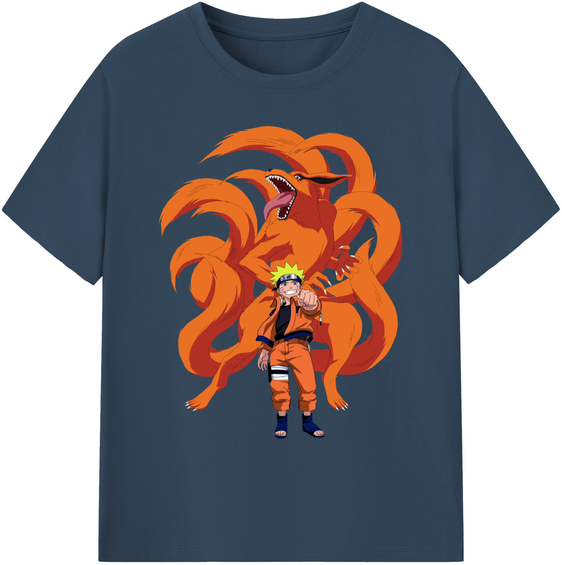 （画像用） NARUTO -ナルト- うずまき ナルト Uzumaki Naruto 綿100％ メンズ半袖Tシャツ｜肌触りやわらか＆通気性