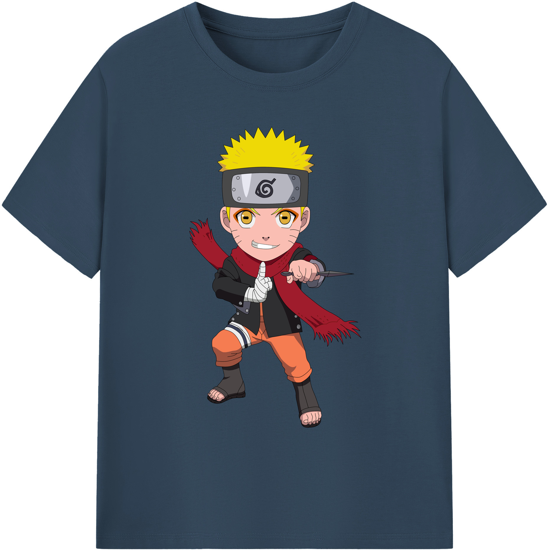 （画像用） NARUTO -ナルト- うずまき ナルト Uzumaki Naruto 綿100％ メンズ半袖Tシャツ｜肌触りやわらか＆通気性
