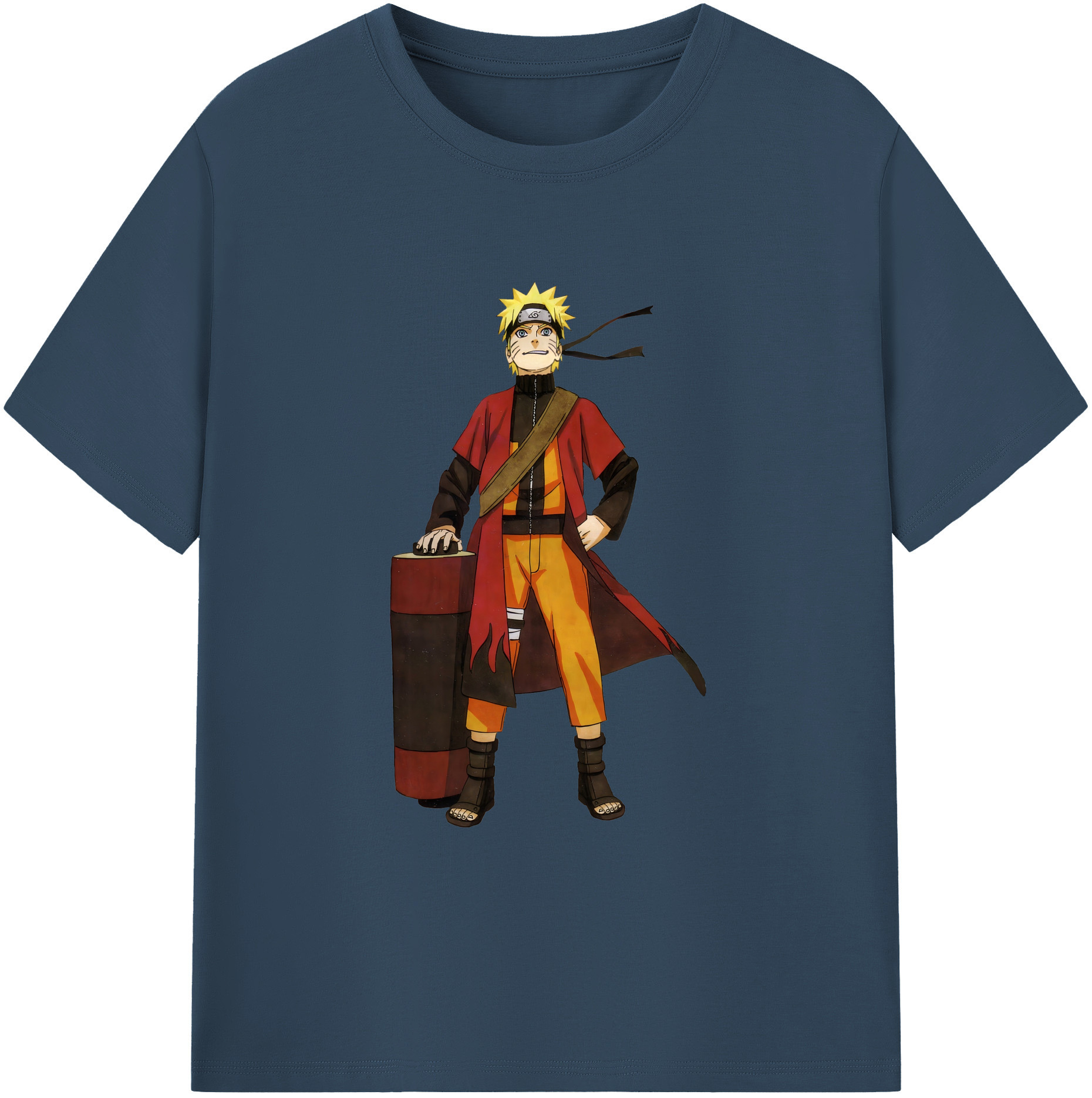 （画像用） NARUTO -ナルト- うずまき ナルト Uzumaki Naruto 綿100％ メンズ半袖Tシャツ｜肌触りやわらか＆通気性