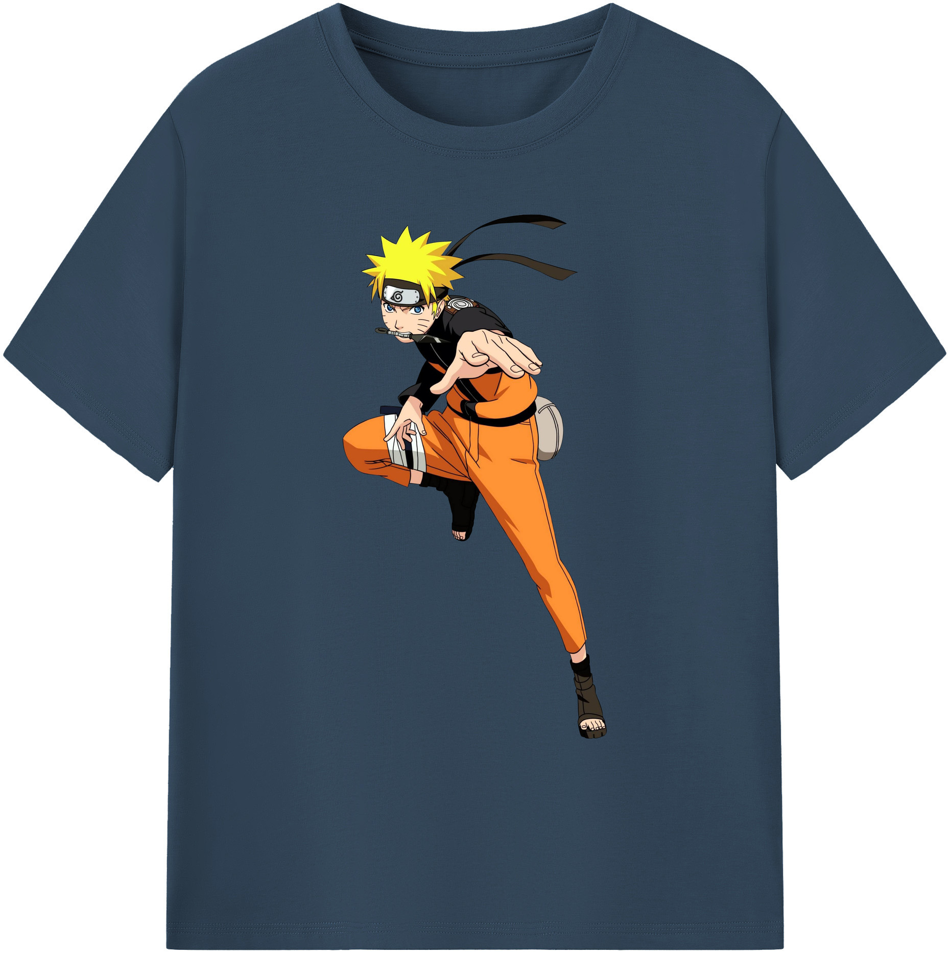 （画像用） NARUTO -ナルト- うずまき ナルト Uzumaki Naruto 綿100％ メンズ半袖Tシャツ｜肌触りやわらか＆通気性