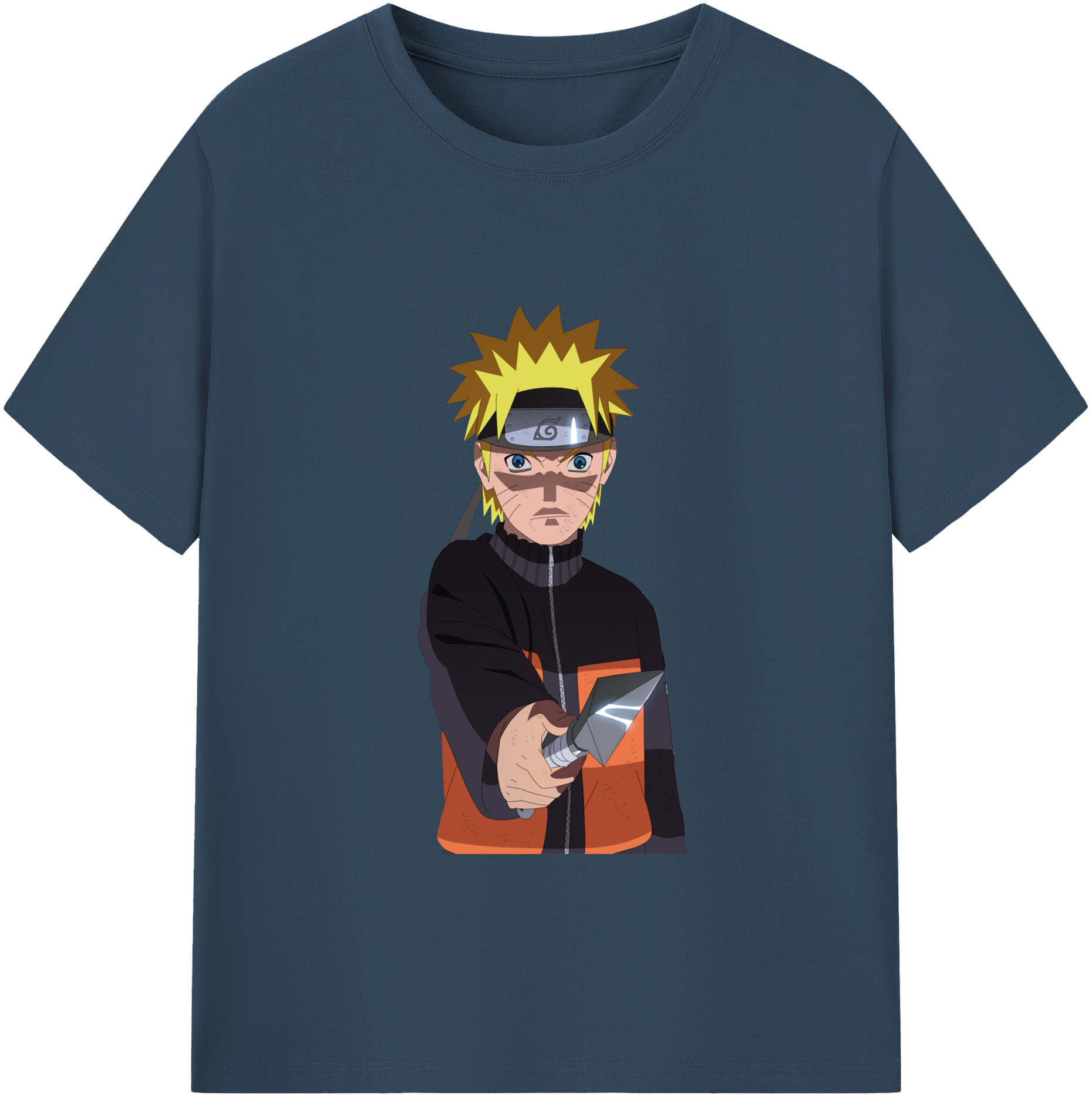 （画像用） NARUTO -ナルト- うずまき ナルト Uzumaki Naruto 綿100％ メンズ半袖Tシャツ｜肌触りやわらか＆通気性