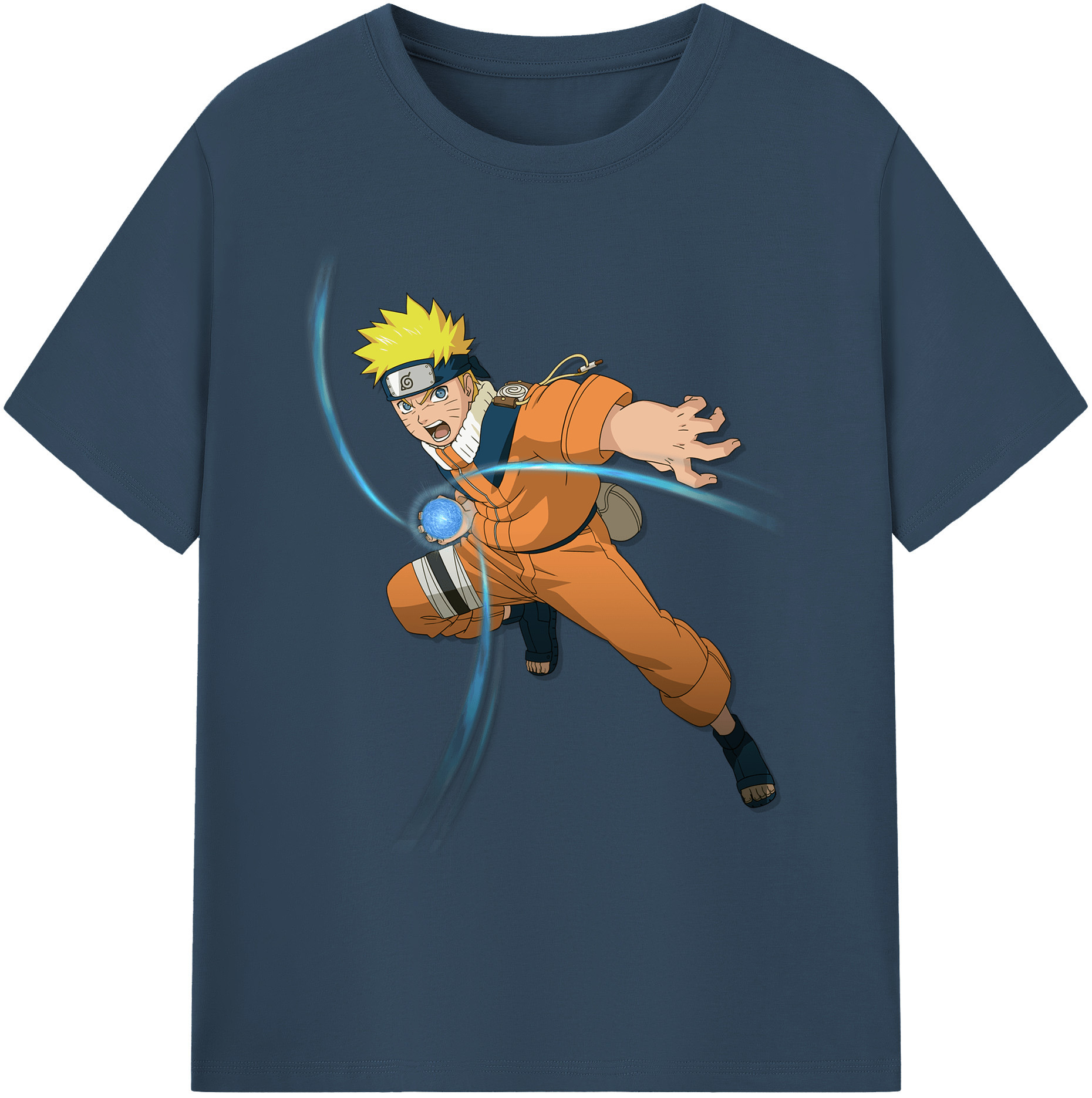 （画像用） NARUTO -ナルト- うずまき ナルト Uzumaki Naruto 綿100％ メンズ半袖Tシャツ｜肌触りやわらか＆通気性
