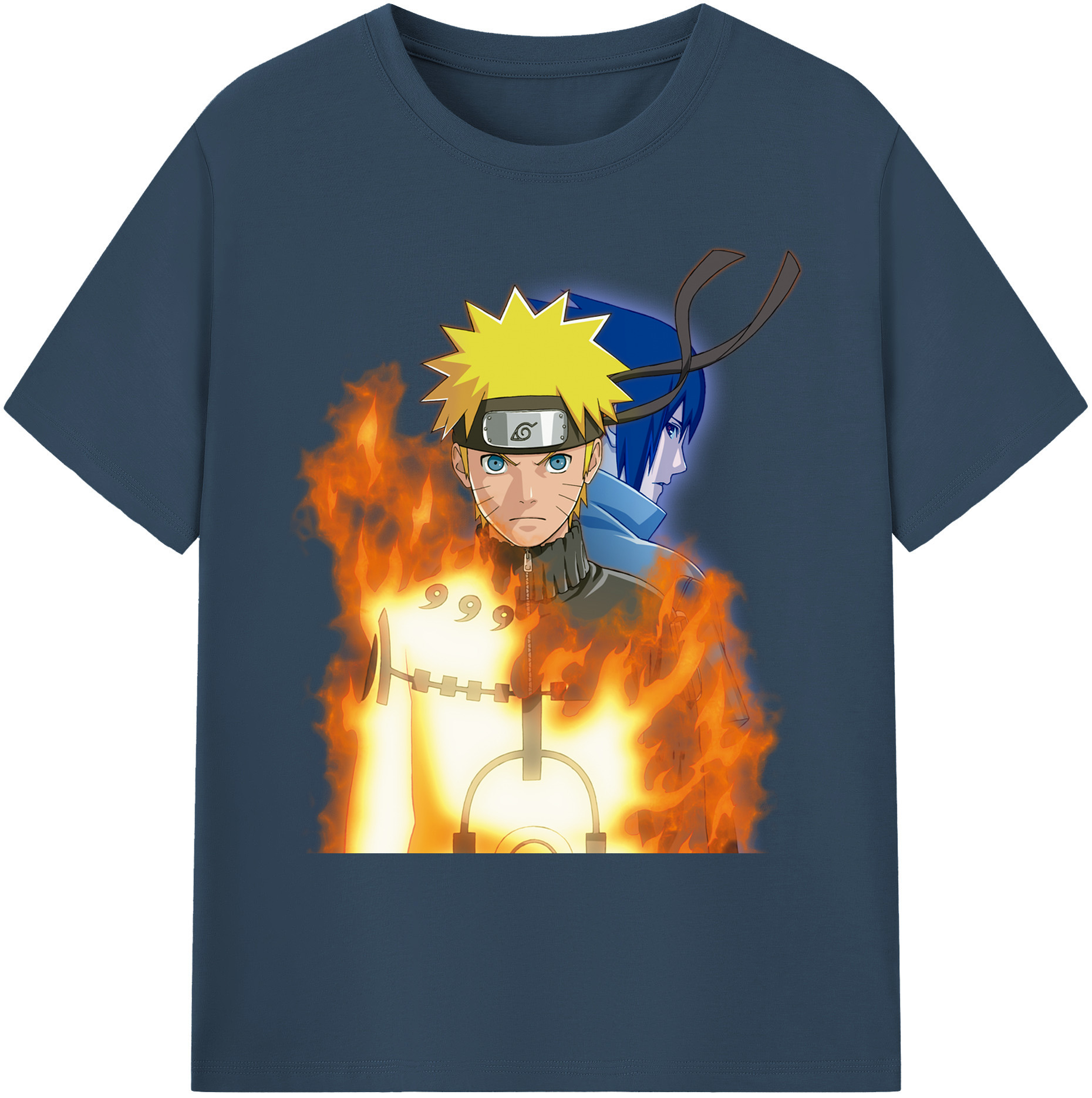 （画像用） NARUTO -ナルト- うずまき ナルト Uzumaki Naruto 綿100％ メンズ半袖Tシャツ｜肌触りやわらか＆通気性
