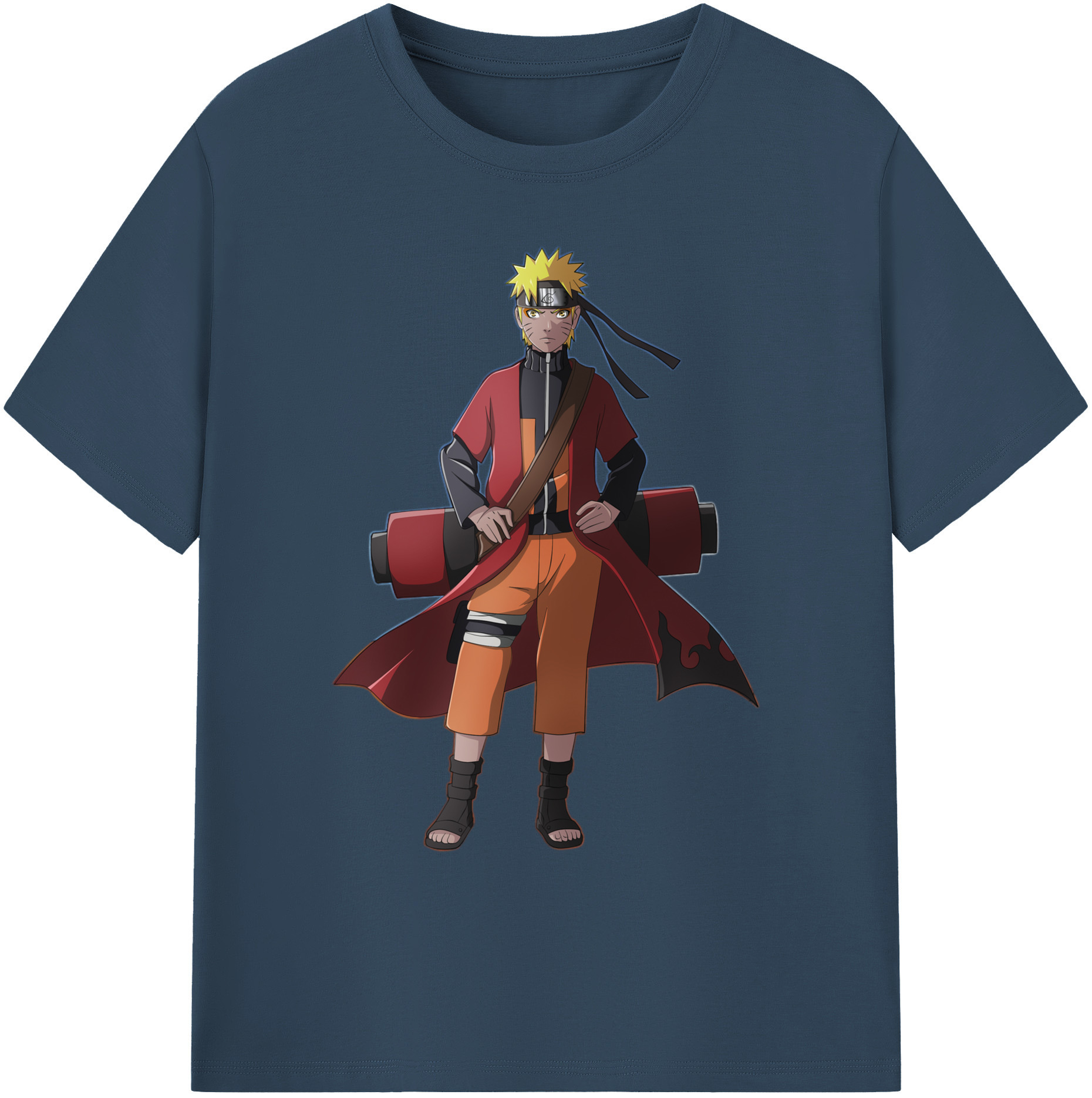 （画像用） NARUTO -ナルト- うずまき ナルト Uzumaki Naruto 綿100％ メンズ半袖Tシャツ｜肌触りやわらか＆通気性