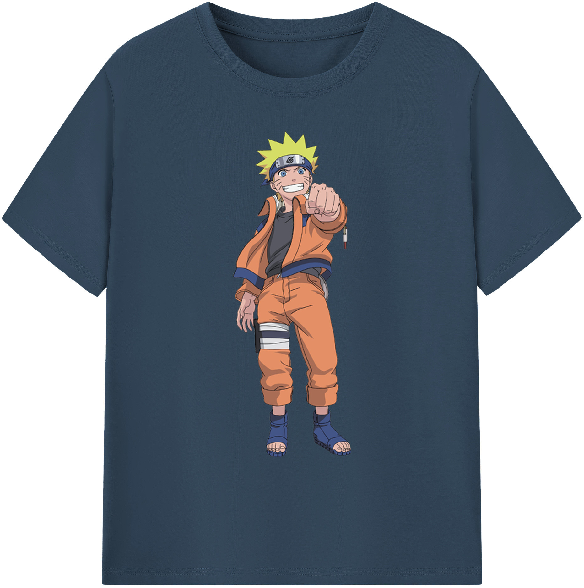 （画像用） NARUTO -ナルト- うずまき ナルト Uzumaki Naruto 綿100％ メンズ半袖Tシャツ｜肌触りやわらか＆通気性