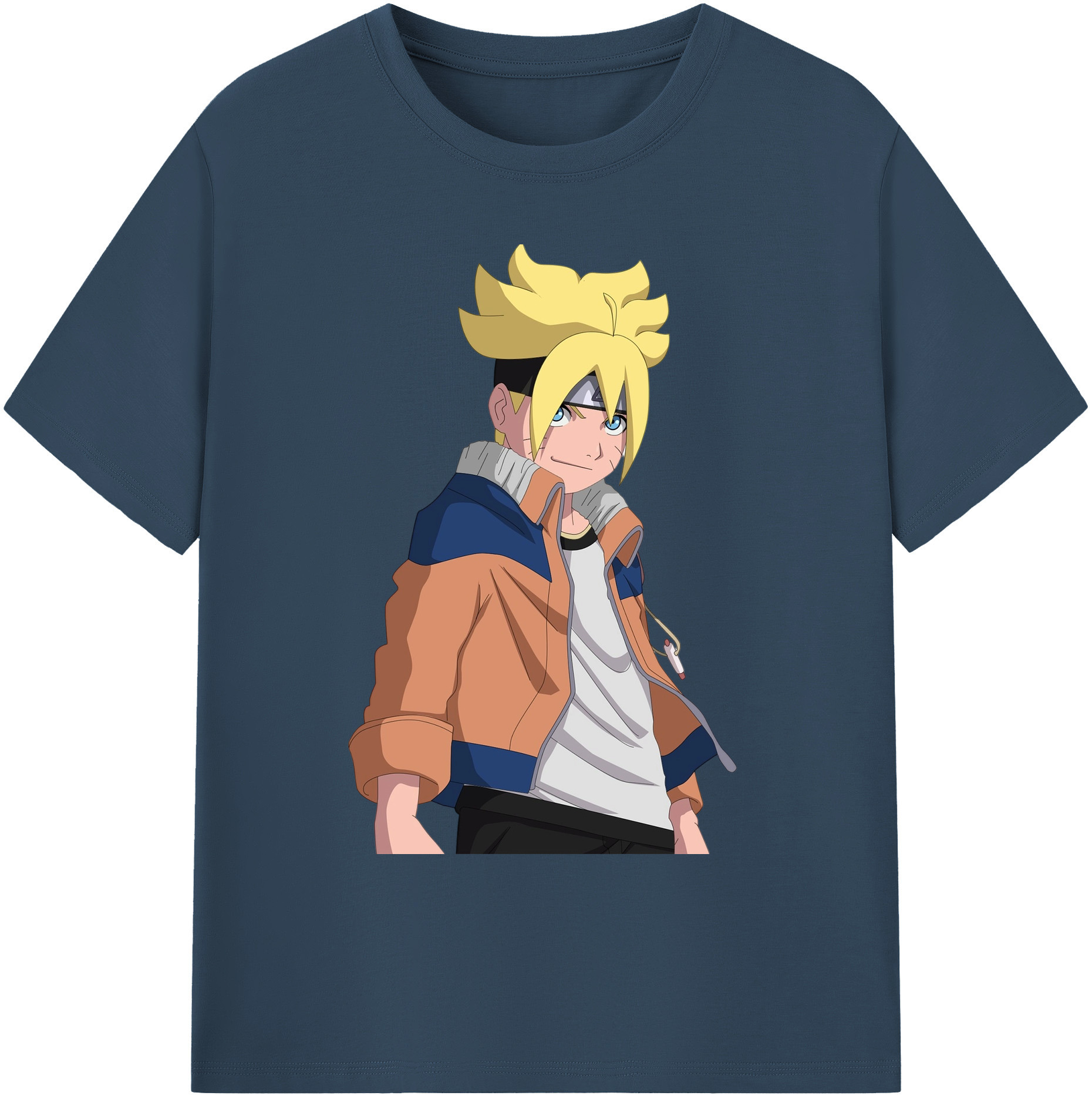 （画像用） NARUTO -ナルト- うずまき ナルト Uzumaki Naruto 綿100％ メンズ半袖Tシャツ｜肌触りやわらか＆通気性