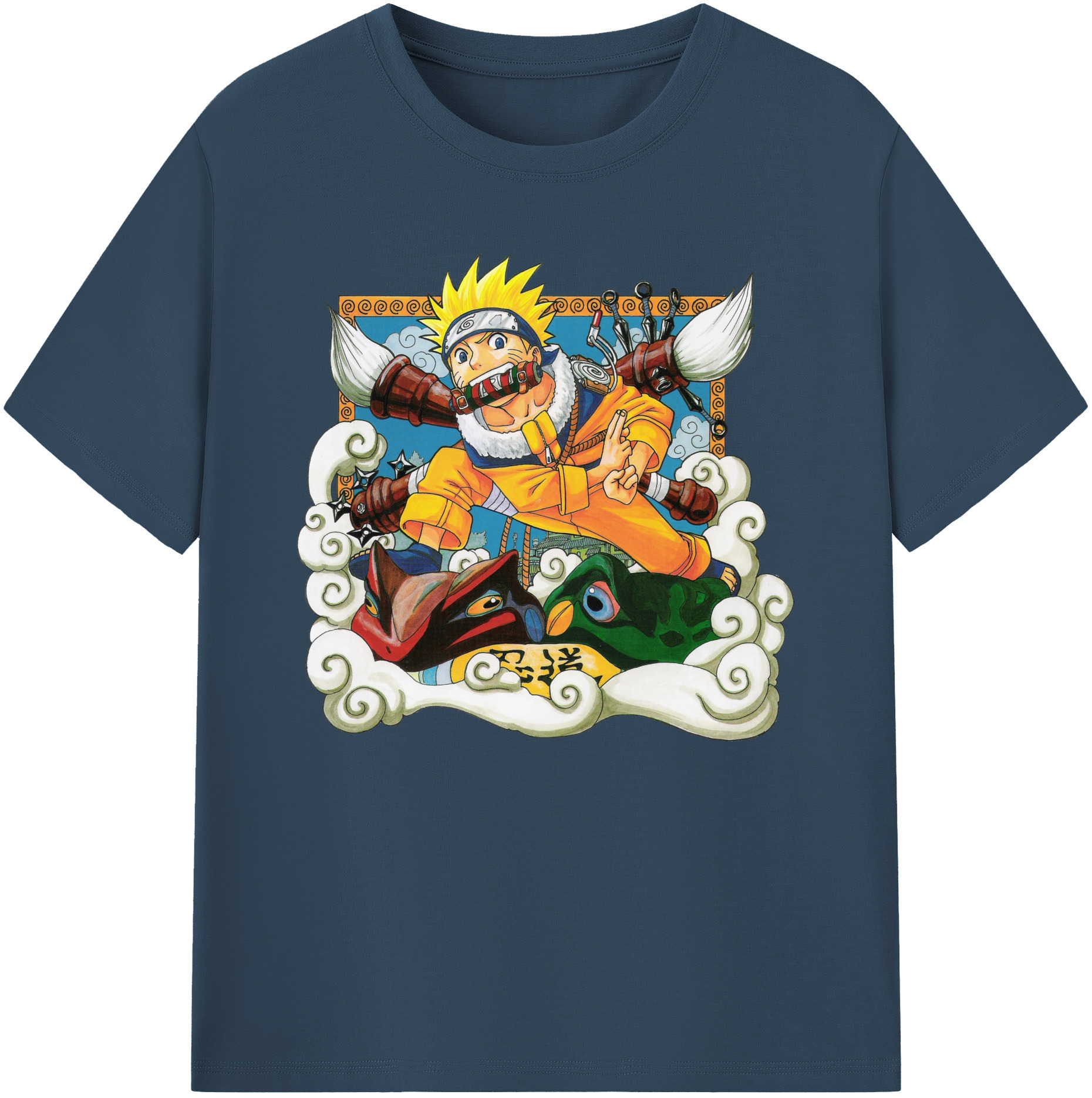 （画像用） NARUTO -ナルト- うずまき ナルト Uzumaki Naruto 綿100％ メンズ半袖Tシャツ｜肌触りやわらか＆通気性