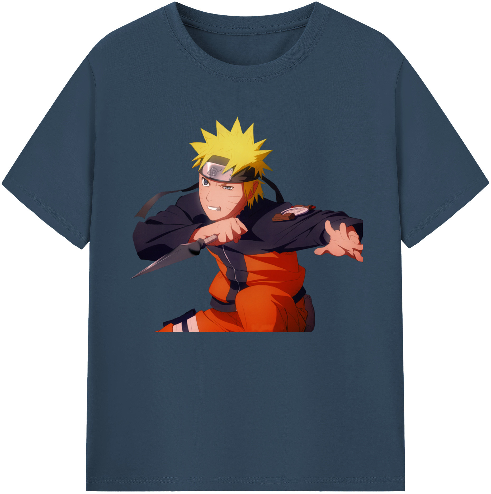 （画像用） NARUTO -ナルト- うずまき ナルト Uzumaki Naruto 綿100％ メンズ半袖Tシャツ｜肌触りやわらか＆通気性
