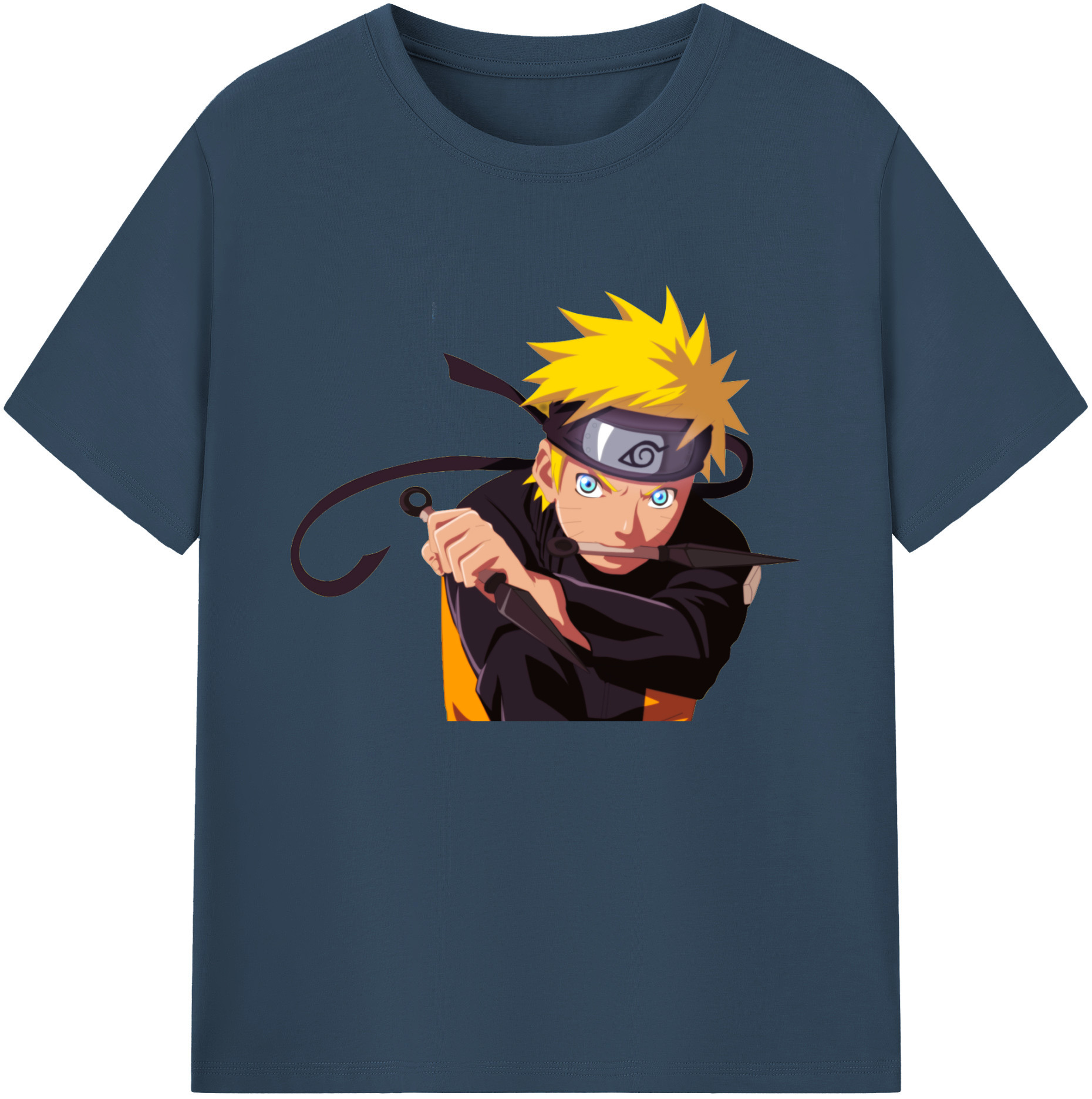 （画像用） NARUTO -ナルト- うずまき ナルト Uzumaki Naruto 綿100％ メンズ半袖Tシャツ｜肌触りやわらか＆通気性