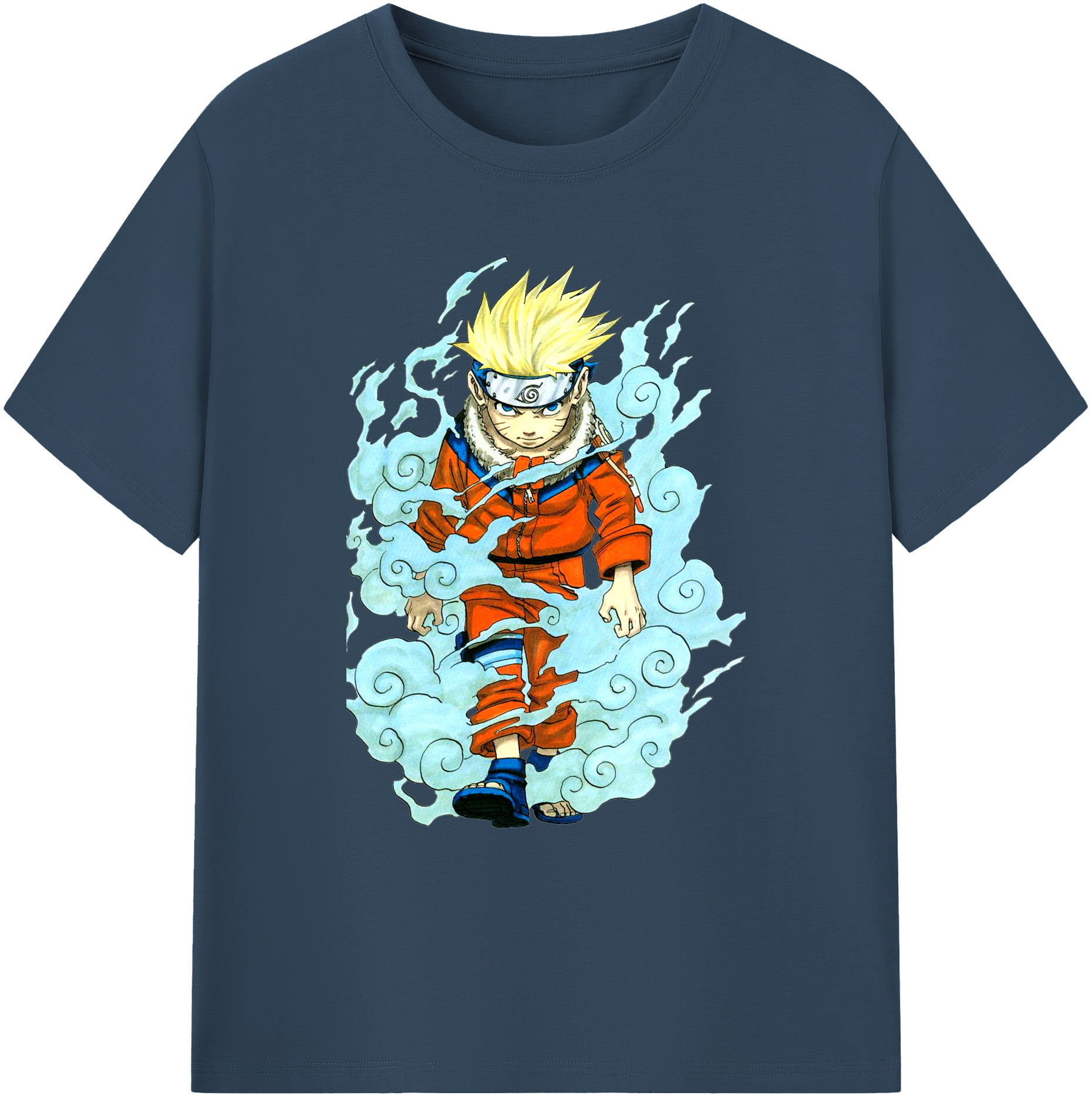 （画像用） NARUTO -ナルト- うずまき ナルト Uzumaki Naruto 綿100％ メンズ半袖Tシャツ｜肌触りやわらか＆通気性