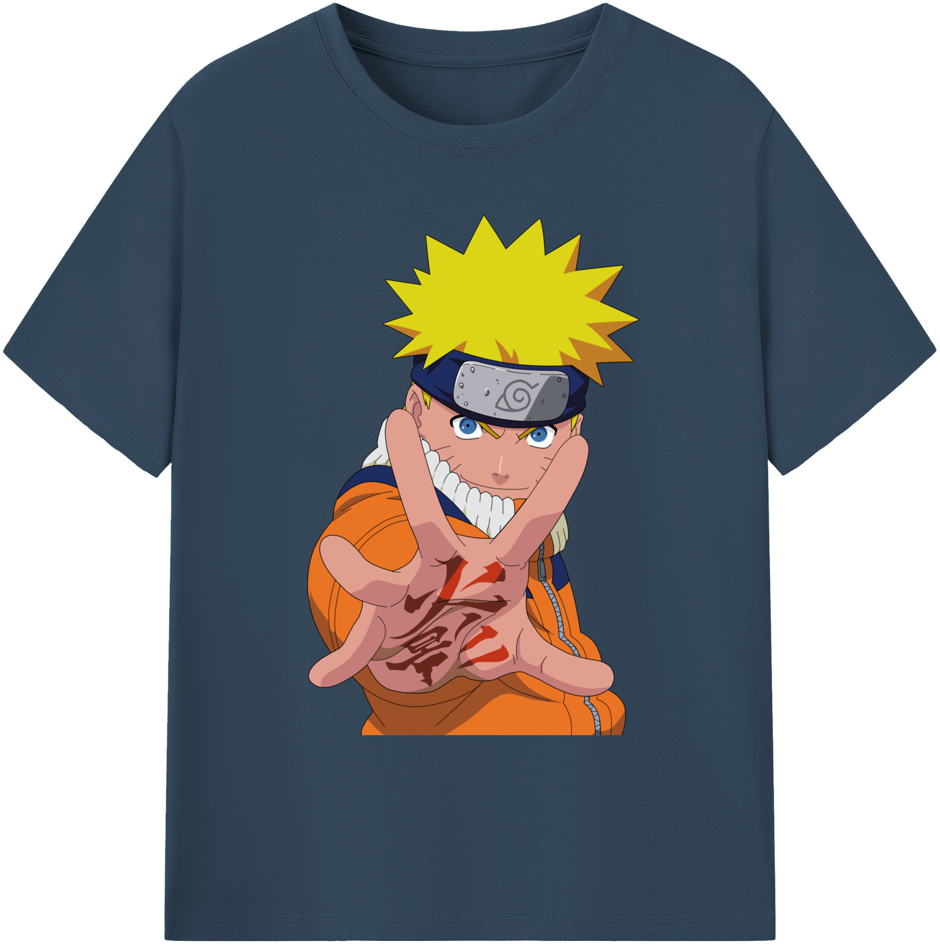 （画像用） NARUTO -ナルト- うずまき ナルト Uzumaki Naruto 綿100％ メンズ半袖Tシャツ｜肌触りやわらか＆通気性