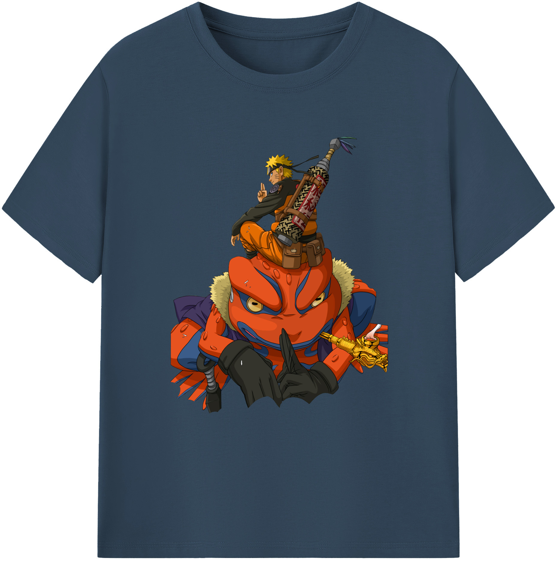 （画像用） NARUTO -ナルト- うずまき ナルト Uzumaki Naruto 綿100％ メンズ半袖Tシャツ｜肌触りやわらか＆通気性