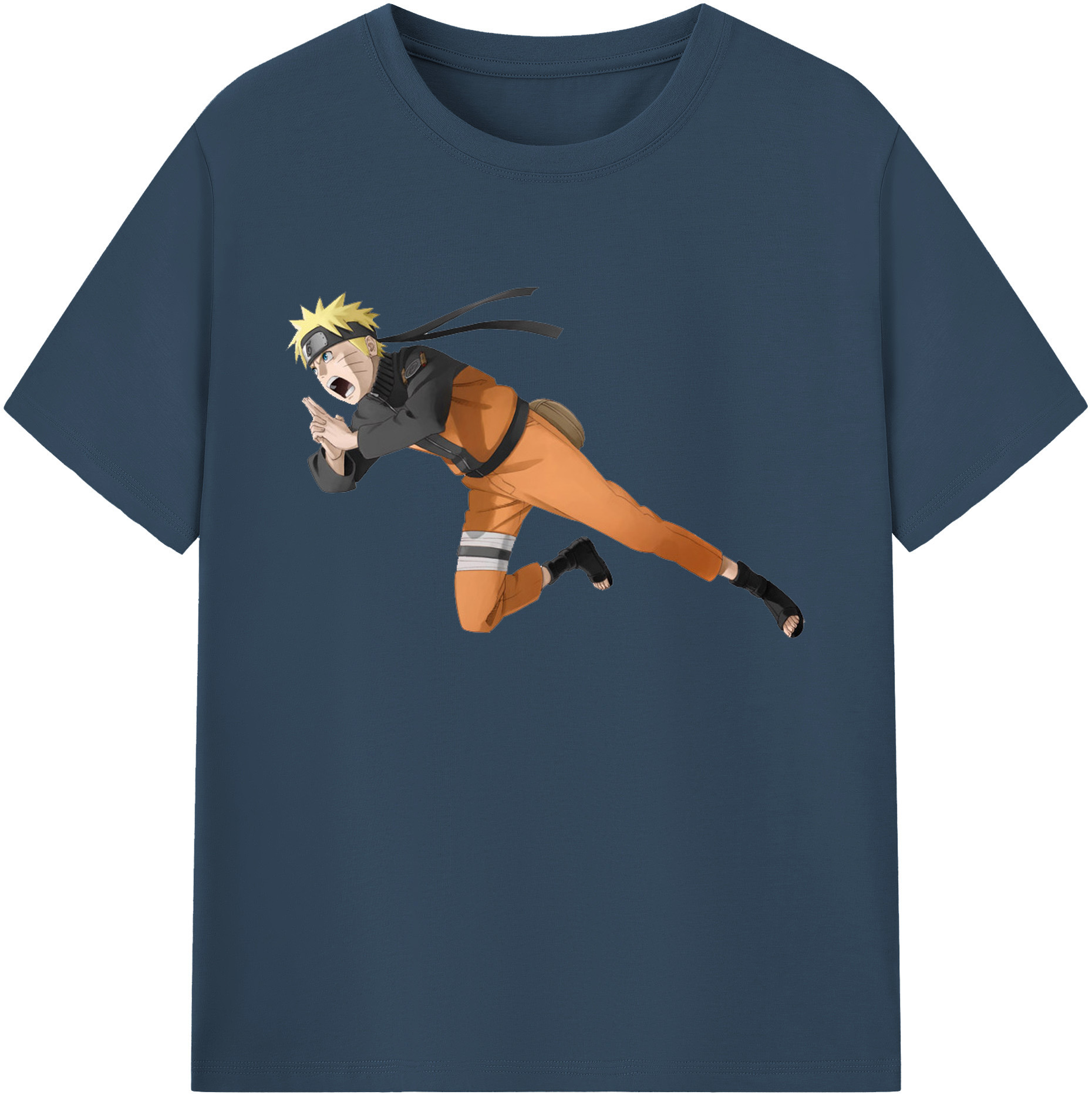 （画像用） NARUTO -ナルト- うずまき ナルト Uzumaki Naruto 綿100％ メンズ半袖Tシャツ｜肌触りやわらか＆通気性