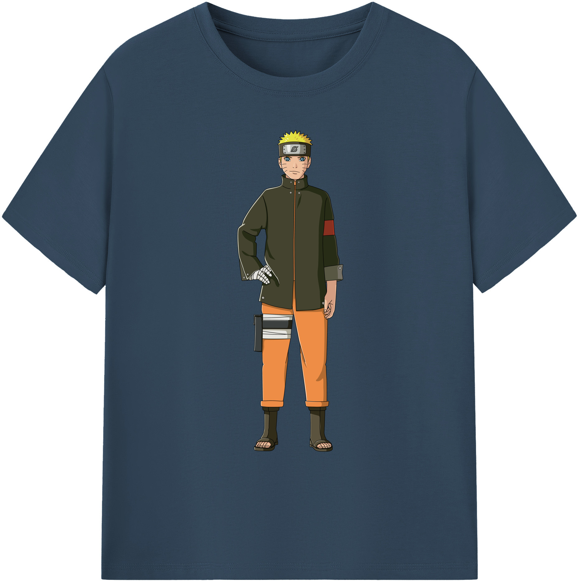（画像用） NARUTO -ナルト- うずまき ナルト Uzumaki Naruto 綿100％ メンズ半袖Tシャツ｜肌触りやわらか＆通気性