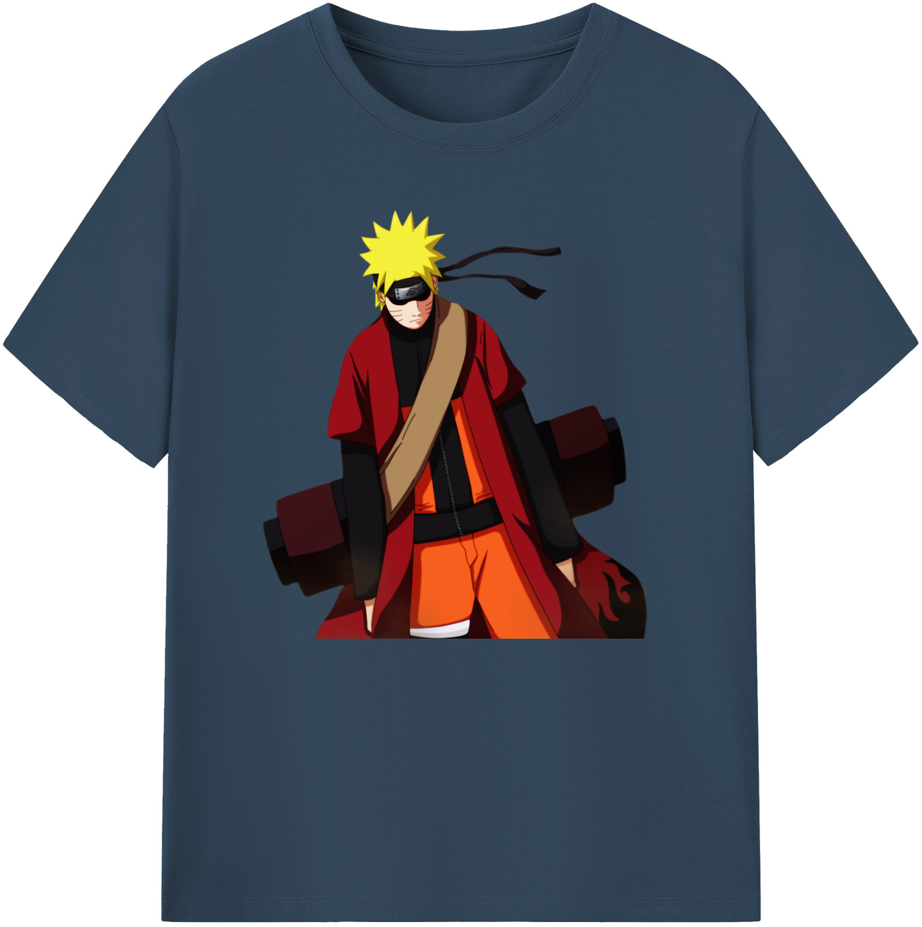（画像用） NARUTO -ナルト- うずまき ナルト Uzumaki Naruto 綿100％ メンズ半袖Tシャツ｜肌触りやわらか＆通気性