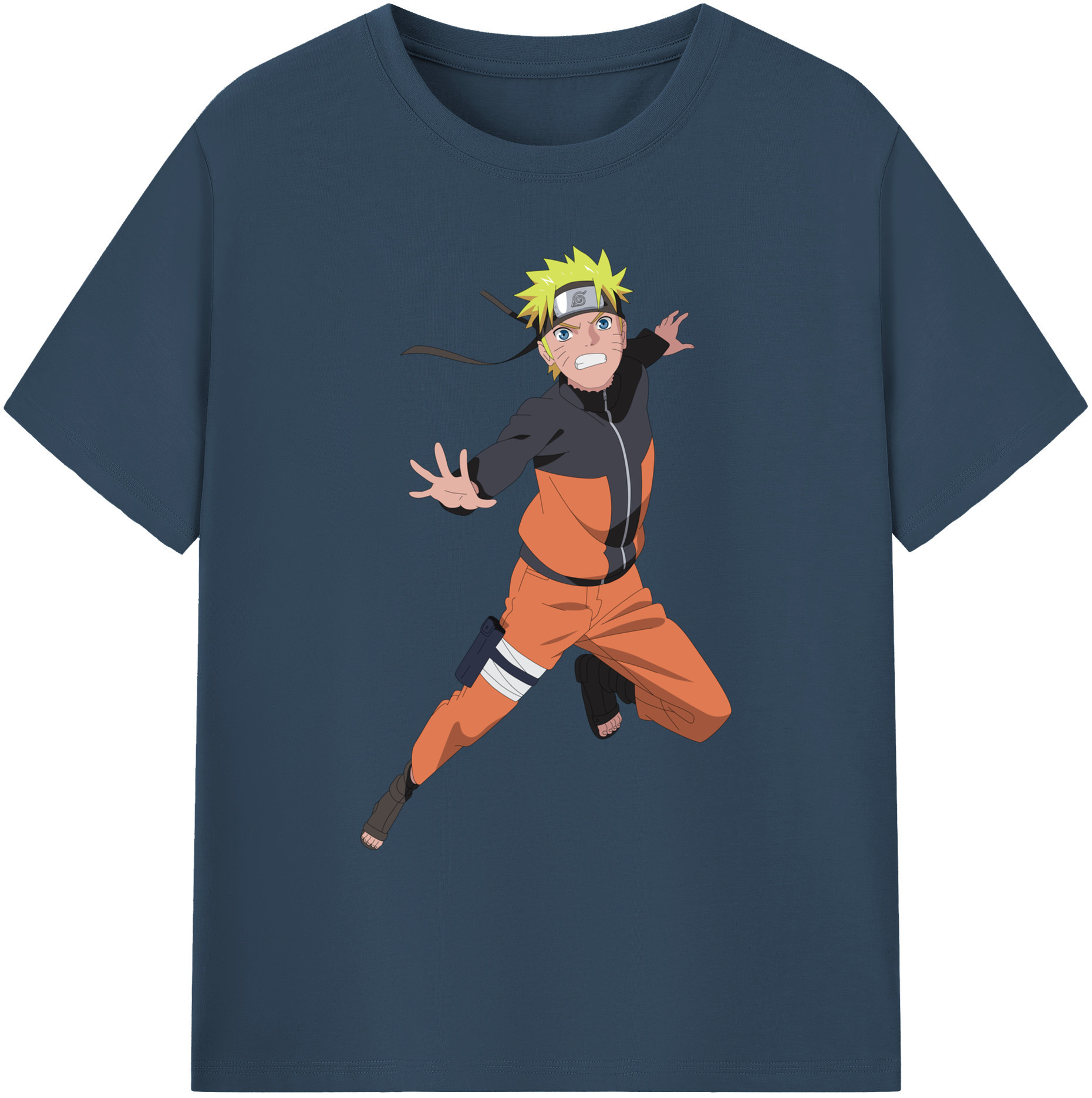 （画像用） NARUTO -ナルト- うずまき ナルト Uzumaki Naruto 綿100％ メンズ半袖Tシャツ｜肌触りやわらか＆通気性