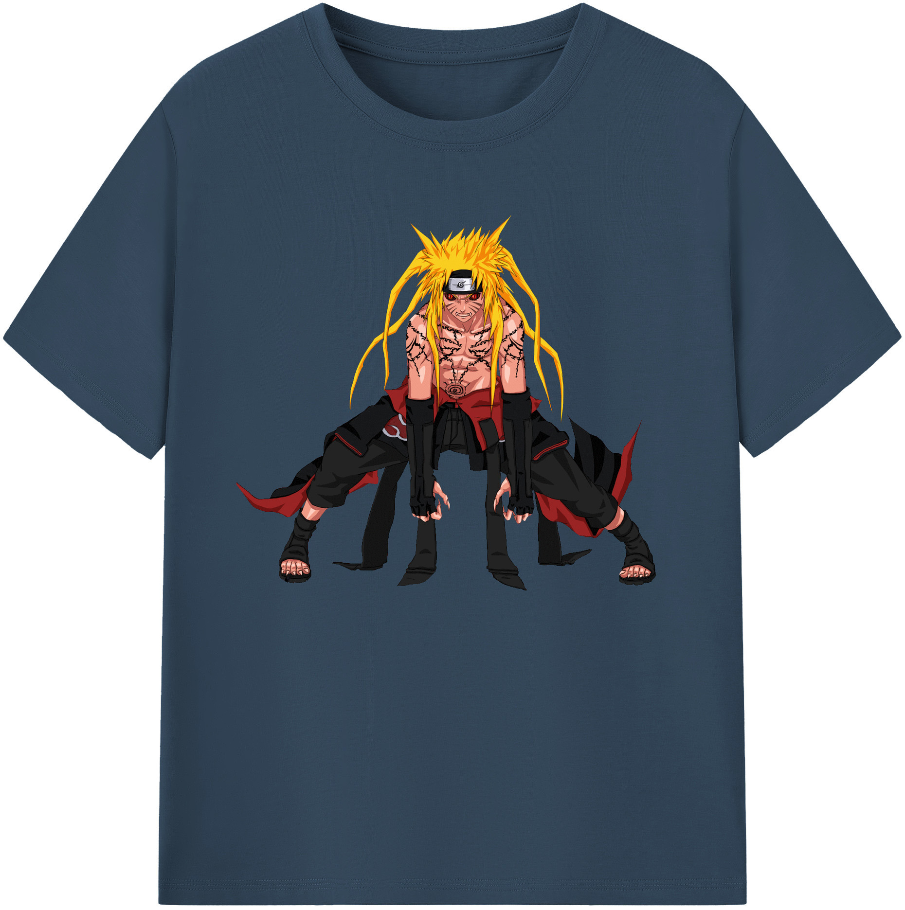 （画像用） NARUTO -ナルト- うずまき ナルト Uzumaki Naruto 綿100％ メンズ半袖Tシャツ｜肌触りやわらか＆通気性