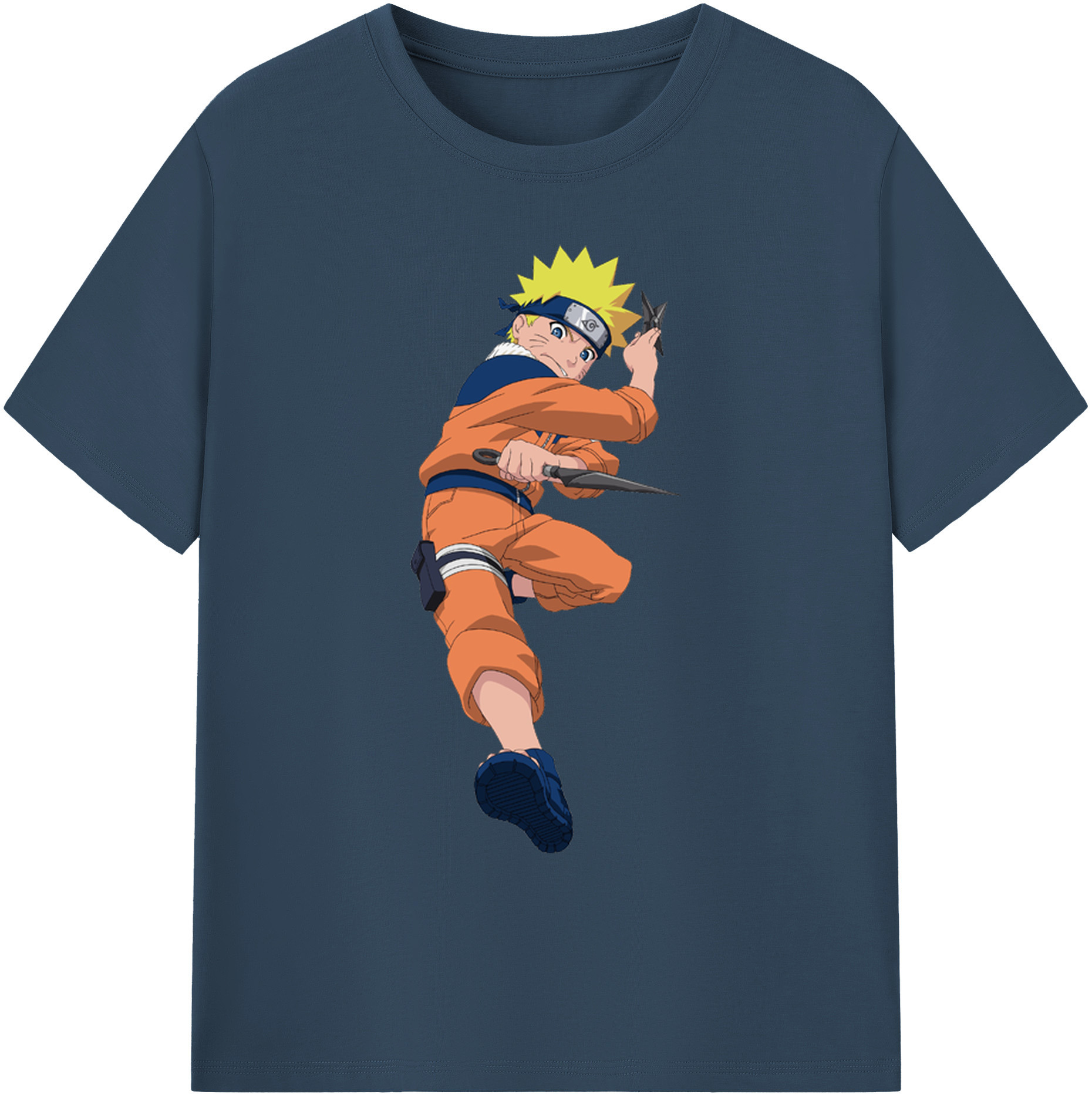 （画像用） NARUTO -ナルト- うずまき ナルト Uzumaki Naruto 綿100％ メンズ半袖Tシャツ｜肌触りやわらか＆通気性