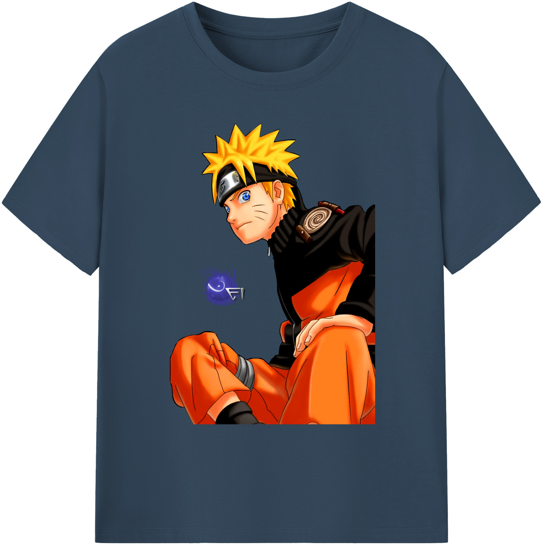 （画像用） NARUTO -ナルト- うずまき ナルト Uzumaki Naruto 綿100％ メンズ半袖Tシャツ｜肌触りやわらか＆通気性