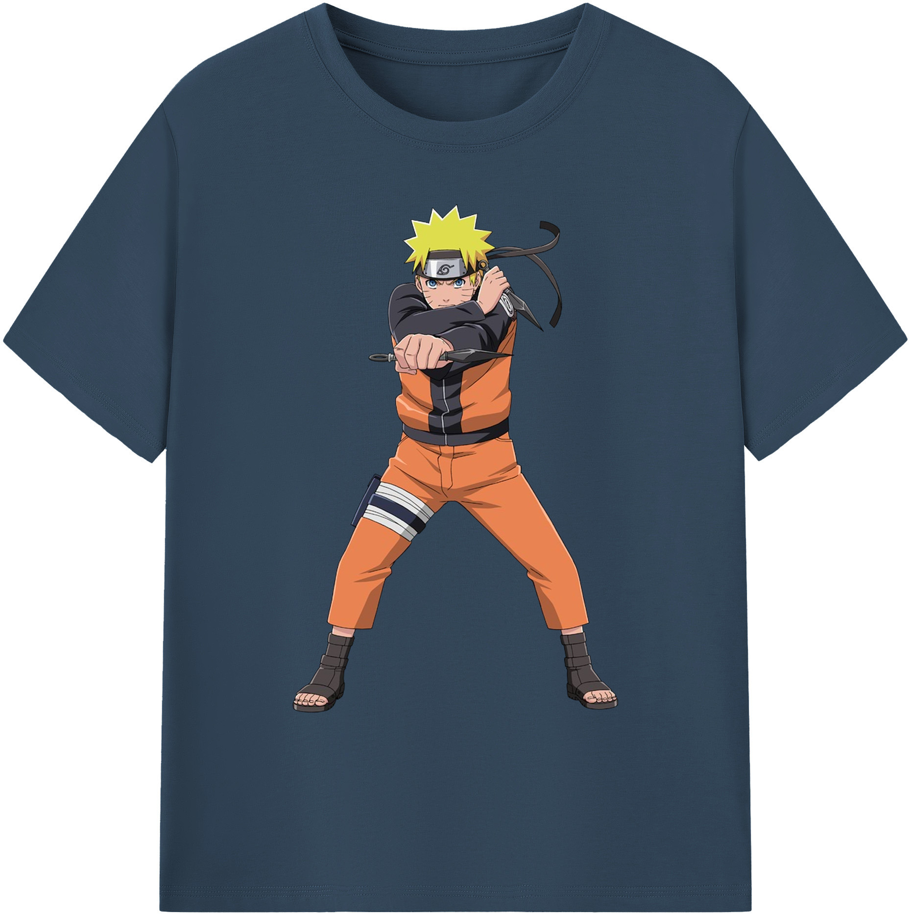 （画像用） NARUTO -ナルト- うずまき ナルト Uzumaki Naruto 綿100％ メンズ半袖Tシャツ｜肌触りやわらか＆通気性