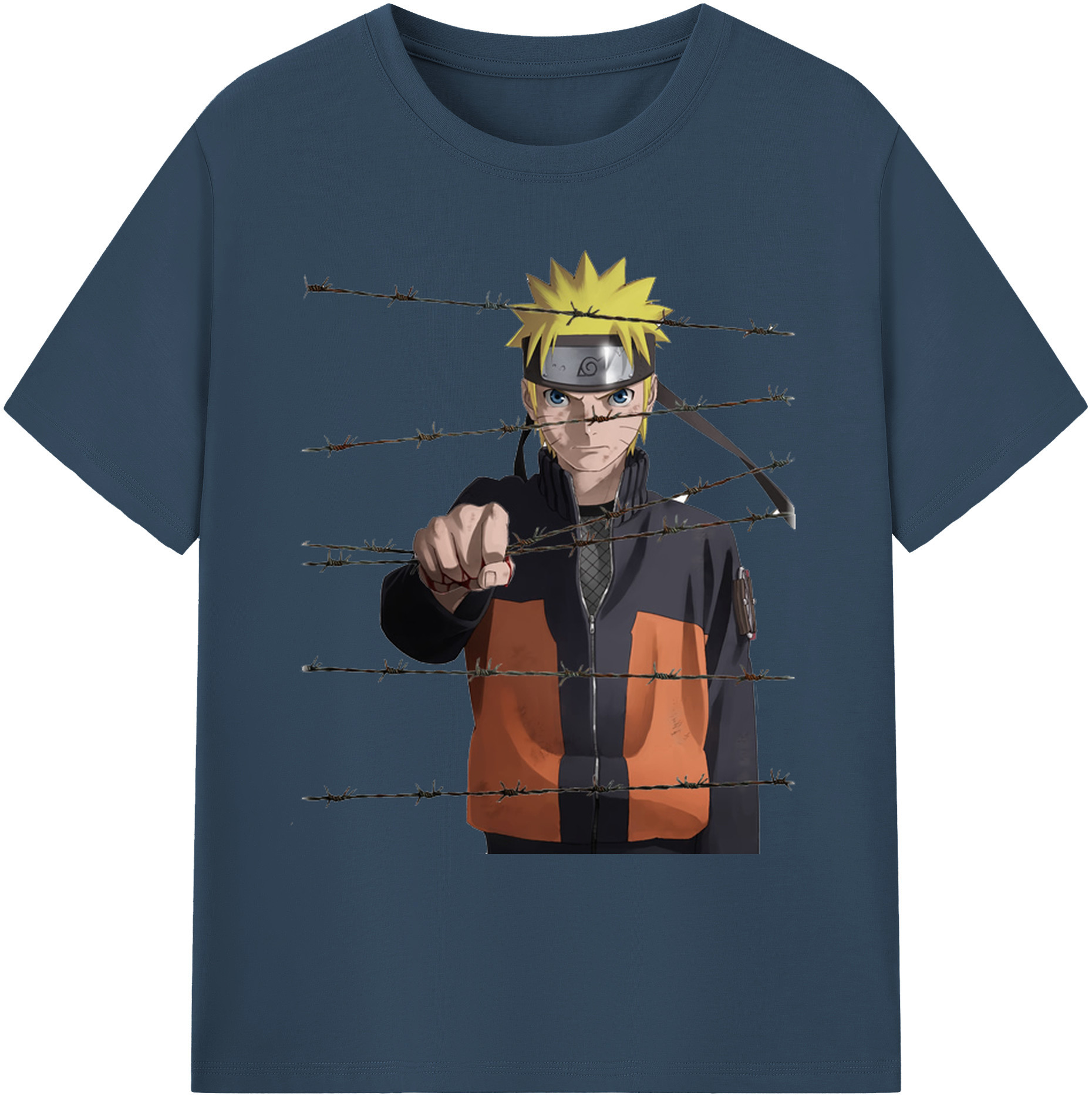 （画像用） NARUTO -ナルト- うずまき ナルト Uzumaki Naruto 綿100％ メンズ半袖Tシャツ｜肌触りやわらか＆通気性