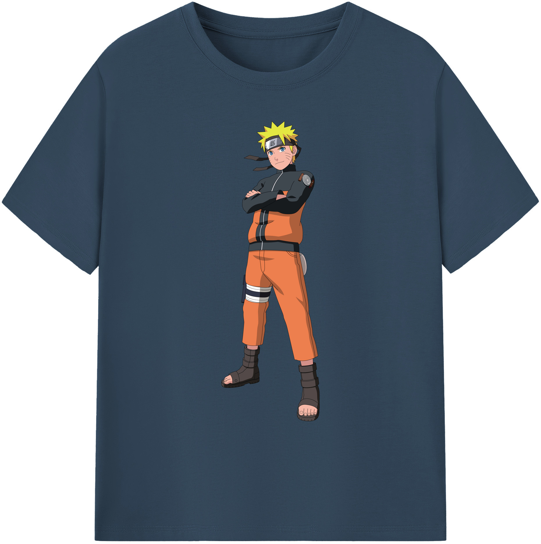 （画像用） NARUTO -ナルト- うずまき ナルト Uzumaki Naruto 綿100％ メンズ半袖Tシャツ｜肌触りやわらか＆通気性