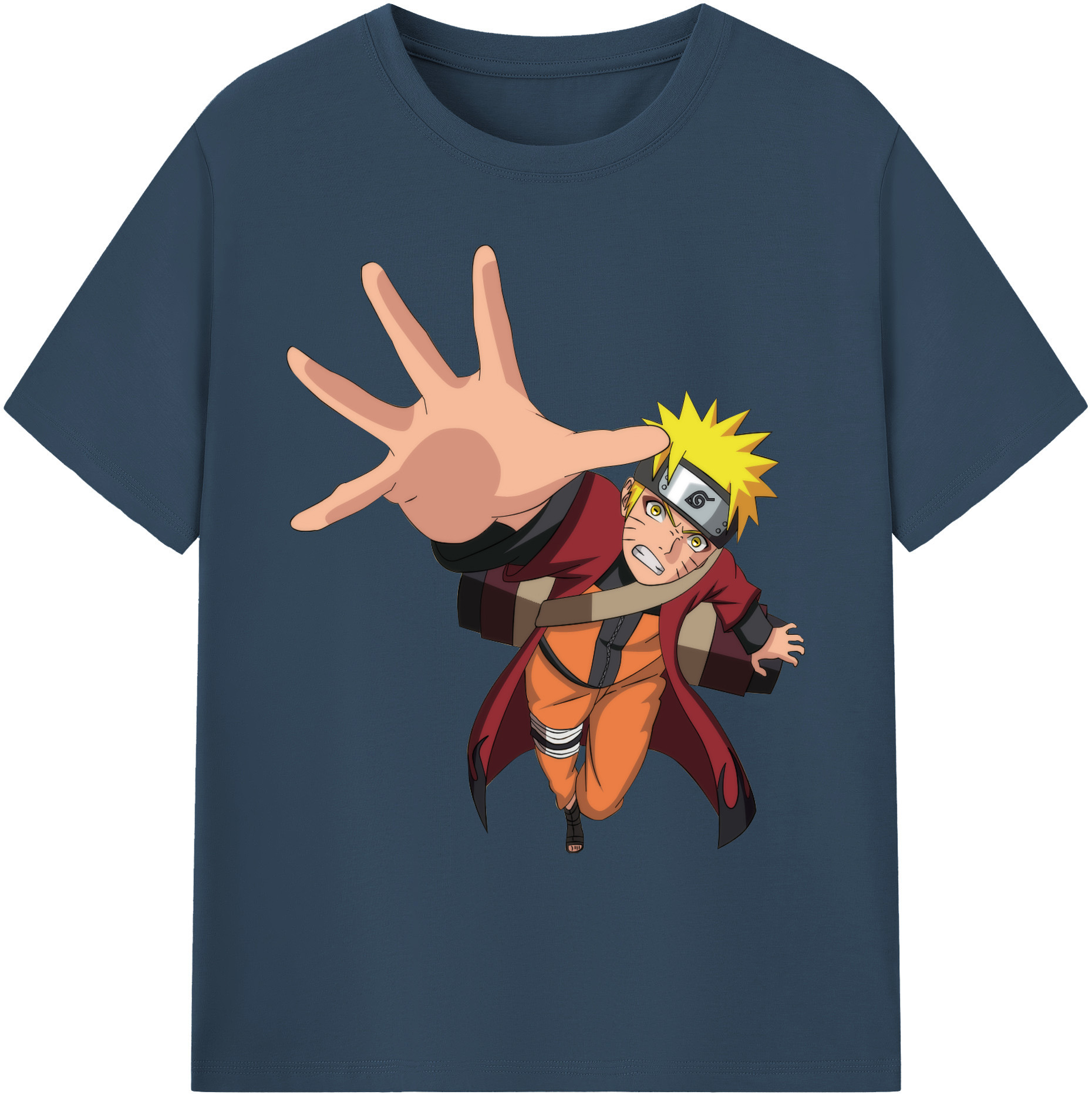 （画像用） NARUTO -ナルト- うずまき ナルト Uzumaki Naruto 綿100％ メンズ半袖Tシャツ｜肌触りやわらか＆通気性