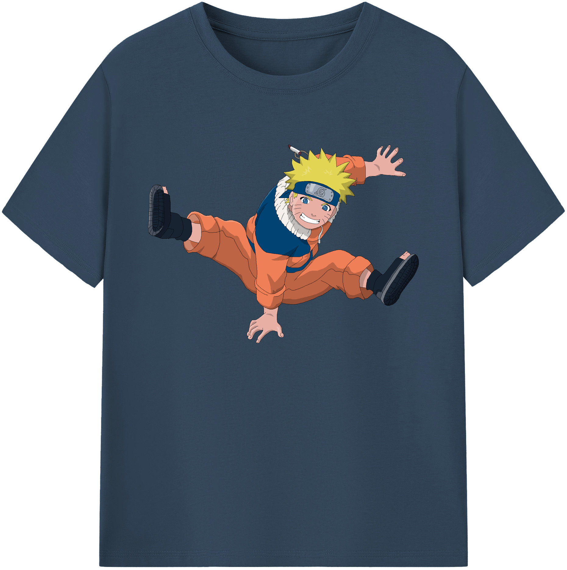 （画像用） NARUTO -ナルト- うずまき ナルト Uzumaki Naruto 綿100％ メンズ半袖Tシャツ｜肌触りやわらか＆通気性