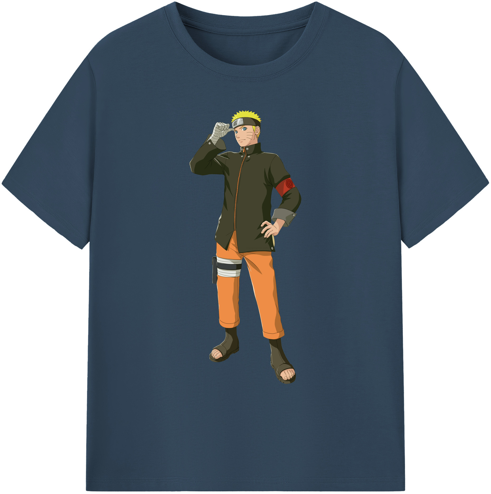 （画像用） NARUTO -ナルト- うずまき ナルト Uzumaki Naruto 綿100％ メンズ半袖Tシャツ｜肌触りやわらか＆通気性