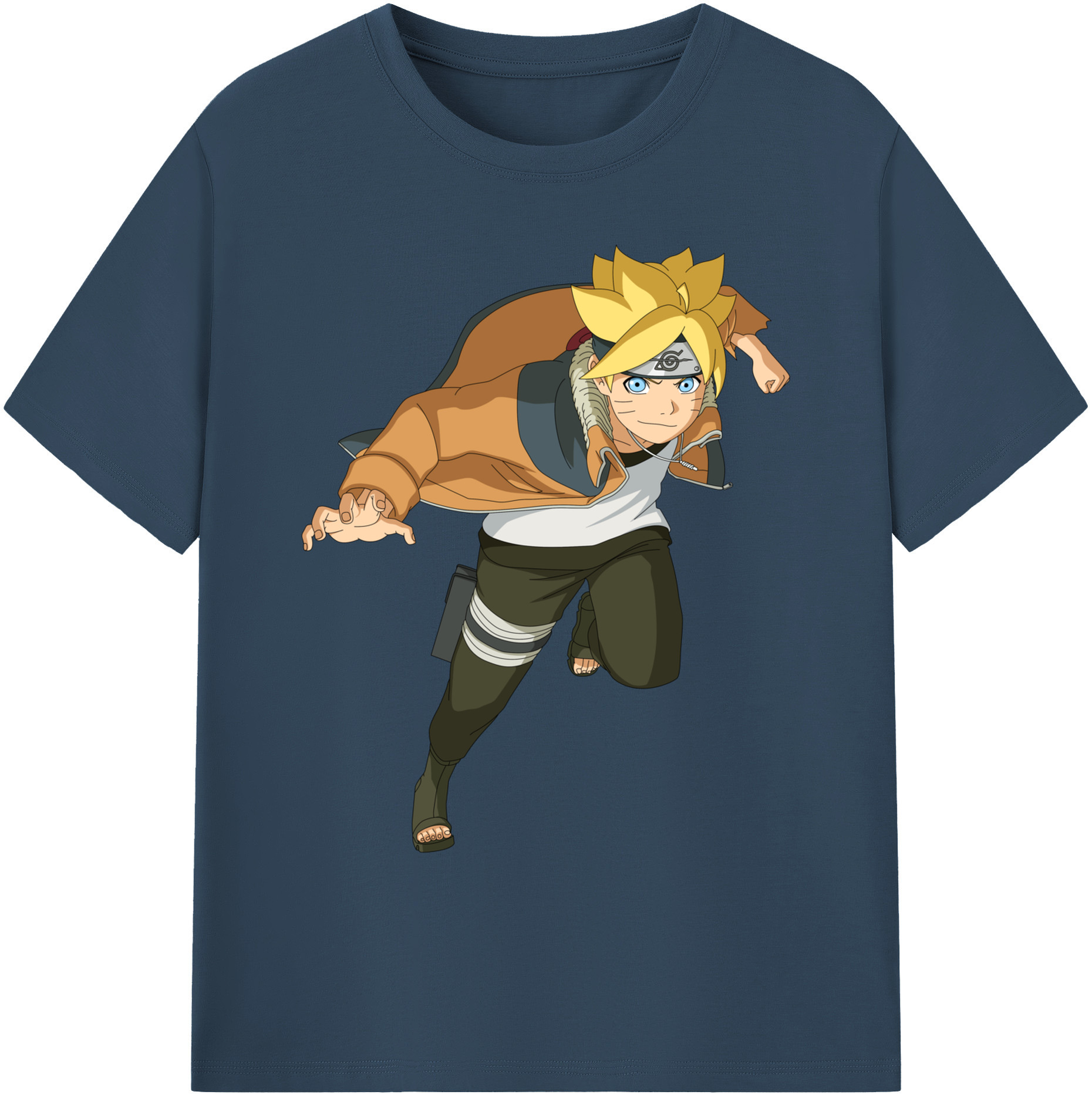 （画像用） NARUTO -ナルト- うずまき ナルト Uzumaki Naruto 綿100％ メンズ半袖Tシャツ｜肌触りやわらか＆通気性
