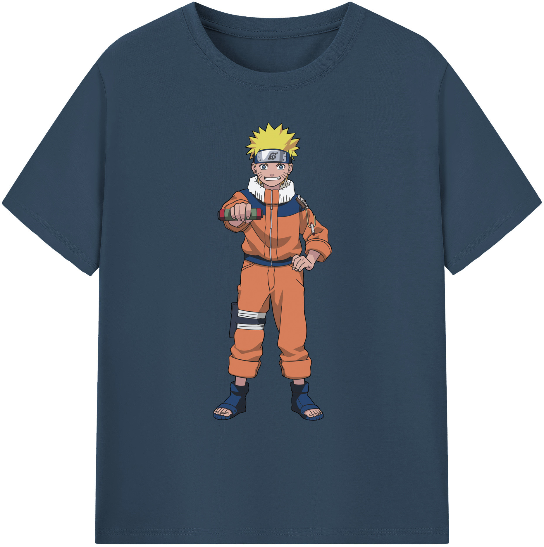（画像用） NARUTO -ナルト- うずまき ナルト Uzumaki Naruto 綿100％ メンズ半袖Tシャツ｜肌触りやわらか＆通気性