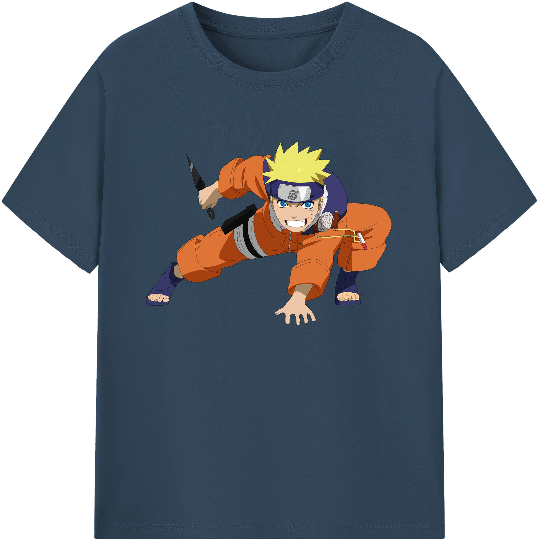 （画像用） NARUTO -ナルト- うずまき ナルト Uzumaki Naruto 綿100％ メンズ半袖Tシャツ｜肌触りやわらか＆通気性