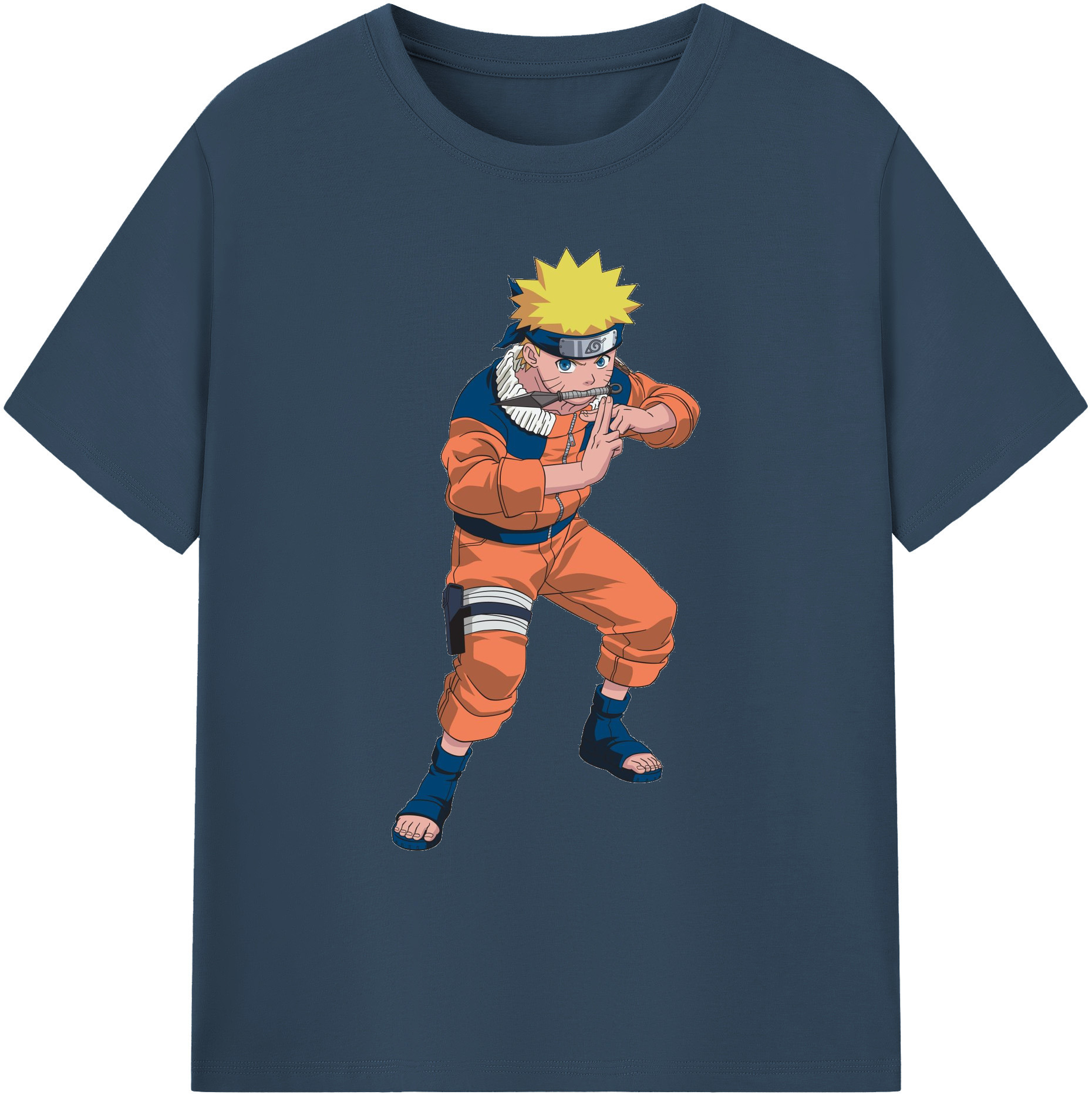 （画像用） NARUTO -ナルト- うずまき ナルト Uzumaki Naruto 綿100％ メンズ半袖Tシャツ｜肌触りやわらか＆通気性
